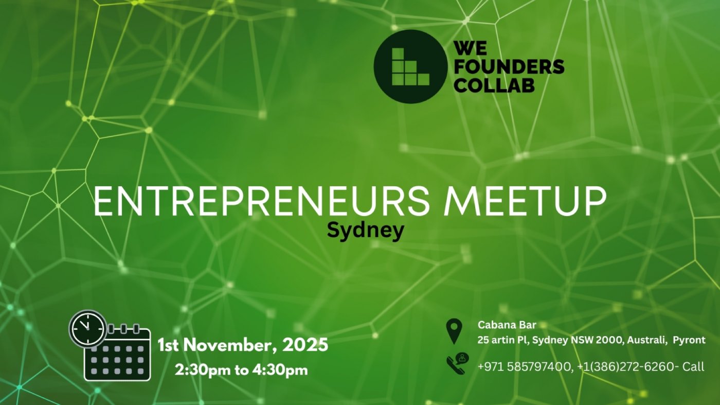 Entrepreneurs Meetup by We Founders Collab Sydney Australia 2025