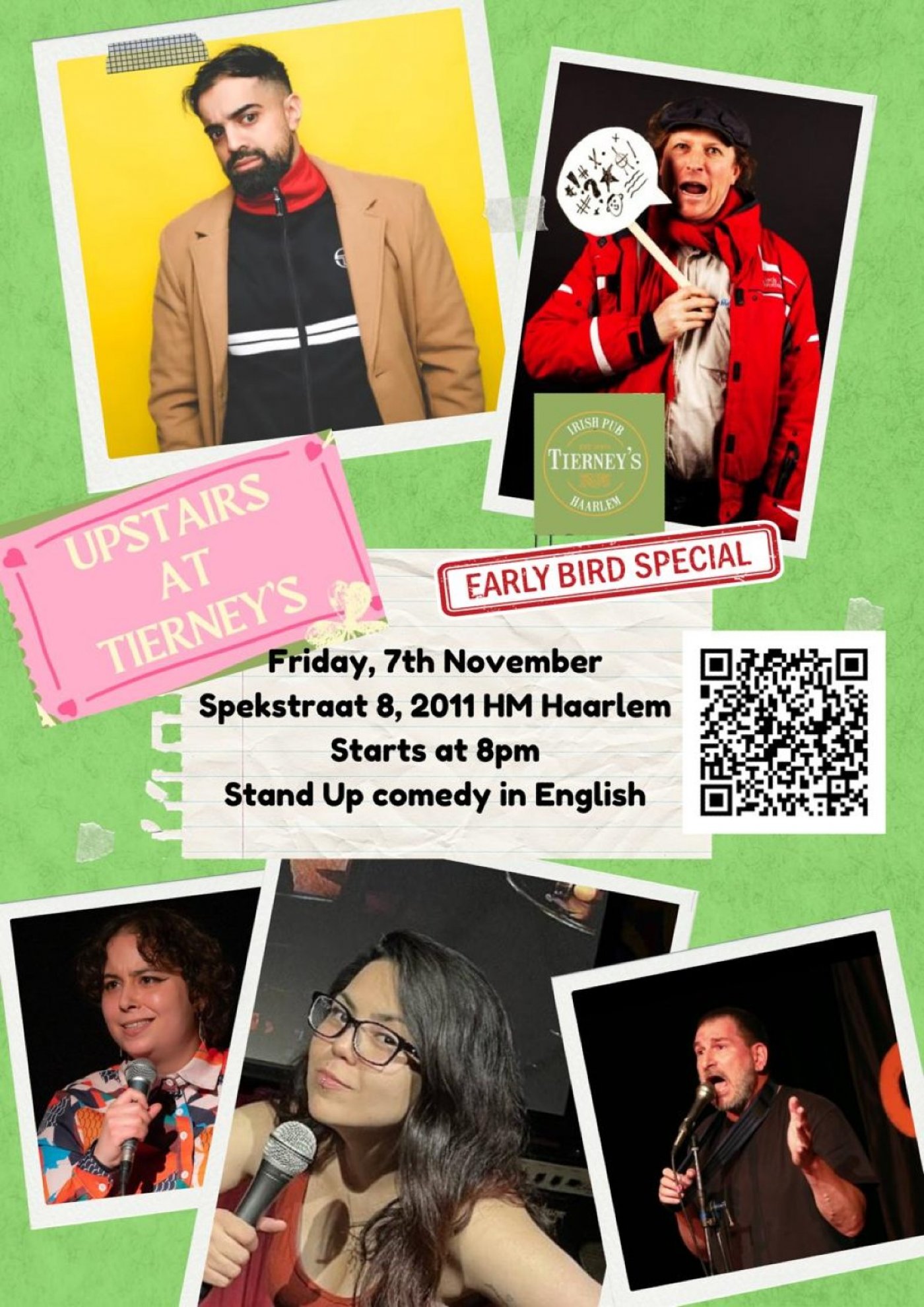 Upstair's At Tierneys- Comedy in English