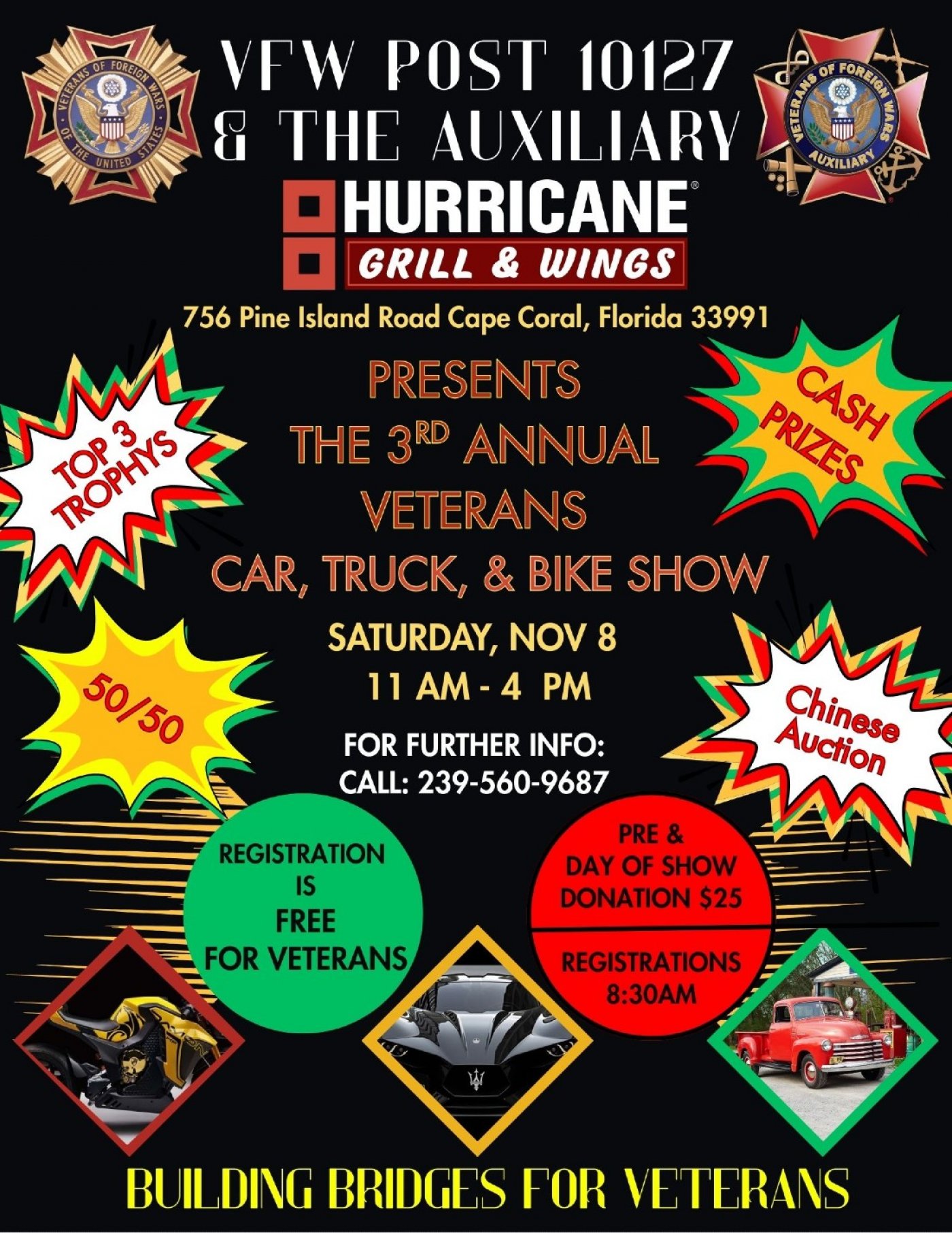 VFW Post 10127 & the Auxiliary 3rd Annual Car, Truck and Bike Show