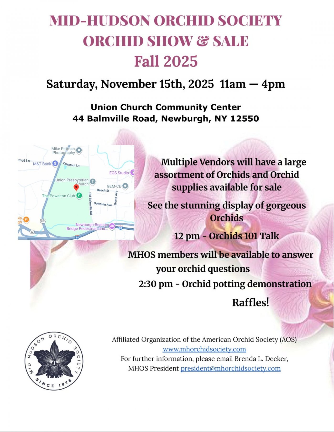 Mid Hudson Orchid Society 2025 Fall Orchid Show & Sale