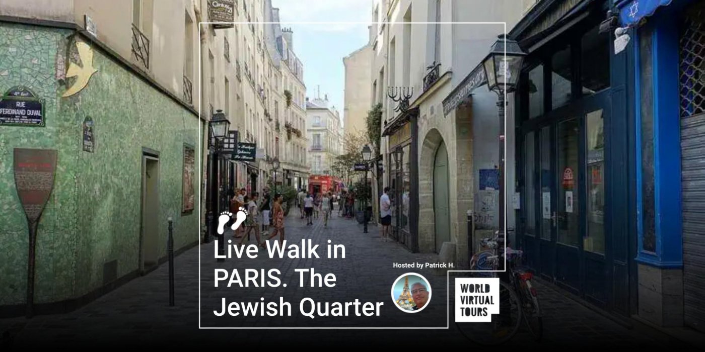 Live Walk in PARIS. The Jewish Quarter