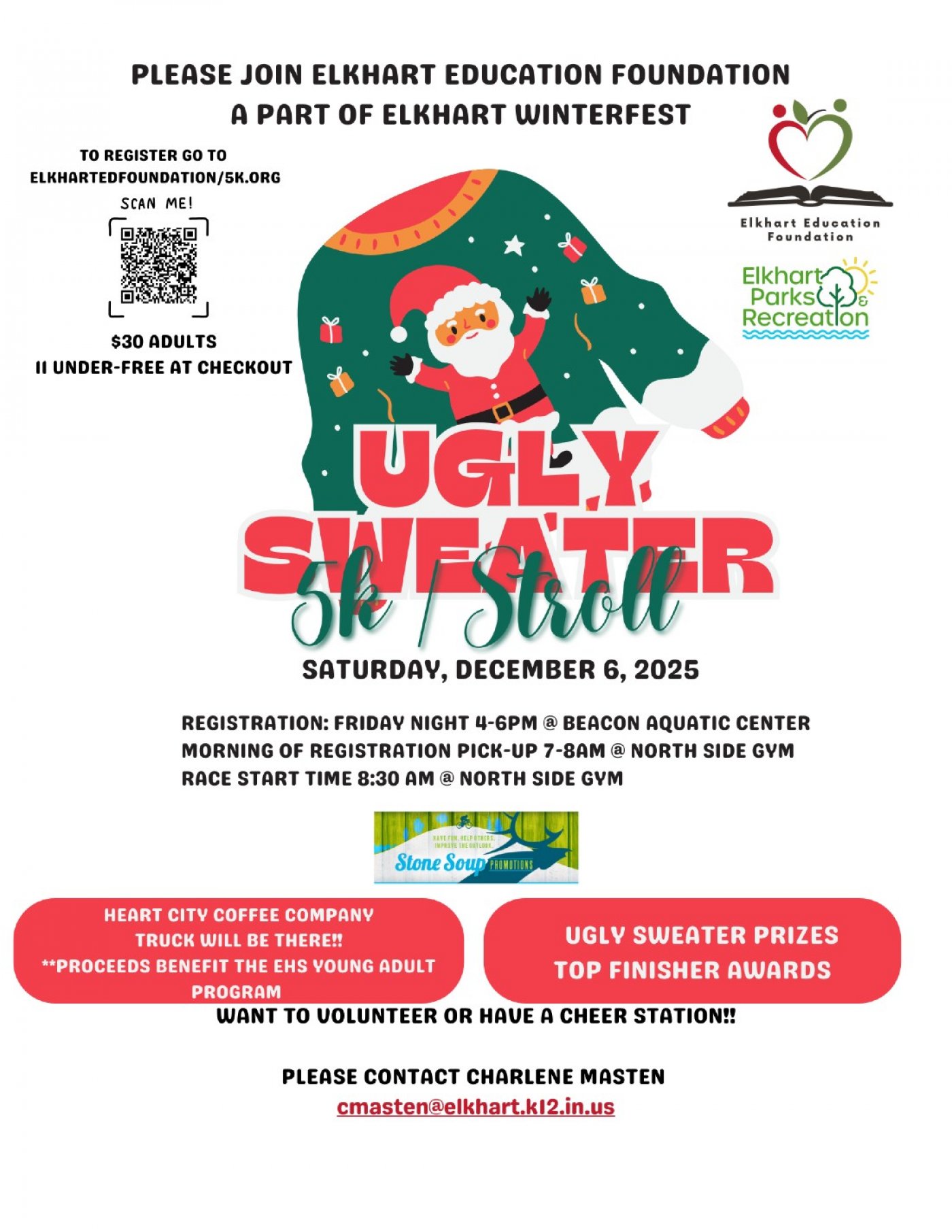 Elkhart Education Foundation Ugly Sweater Run\/Stroll