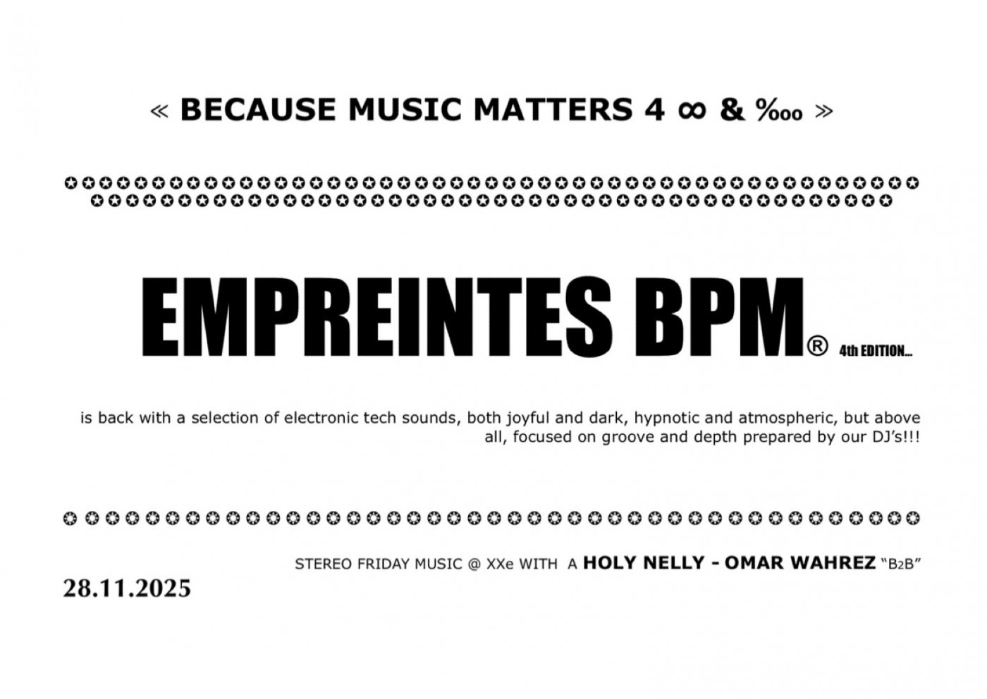Empreintes BPM 11.28.2025