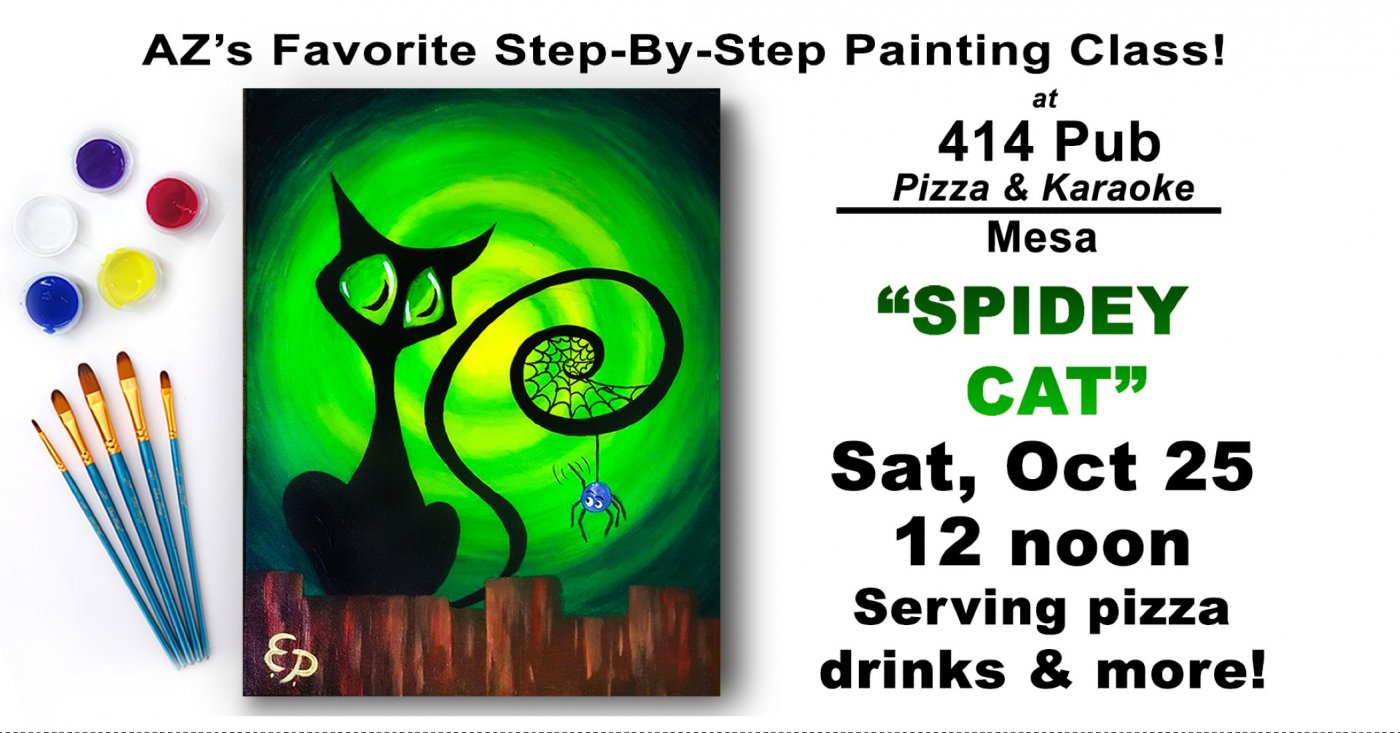 Spidey Cat - Halloween Paint and Sip Party!