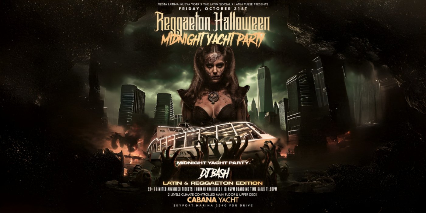 Reggaeton Halloween Midnight Yacht Party (CABANA YACHT)