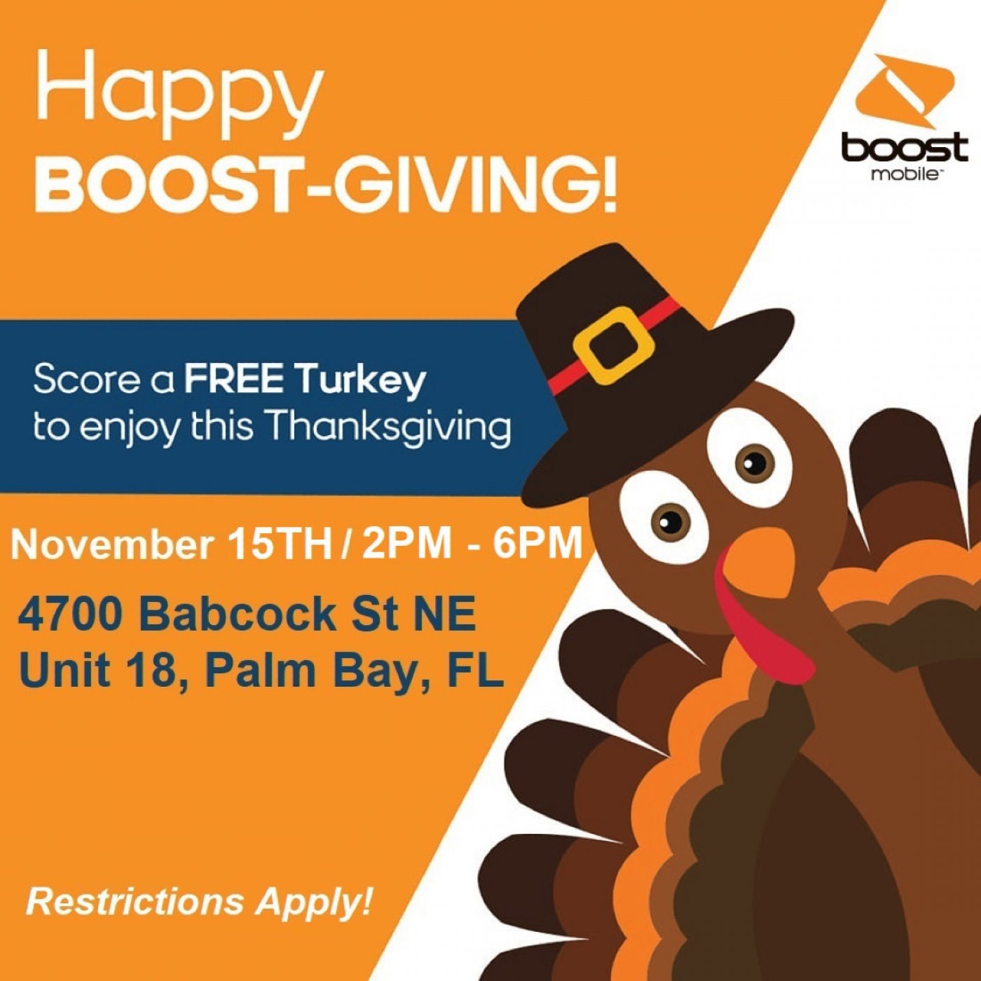 Free Frozen Turkeys & Prizes For Thanksgiving By Boost Mobile!