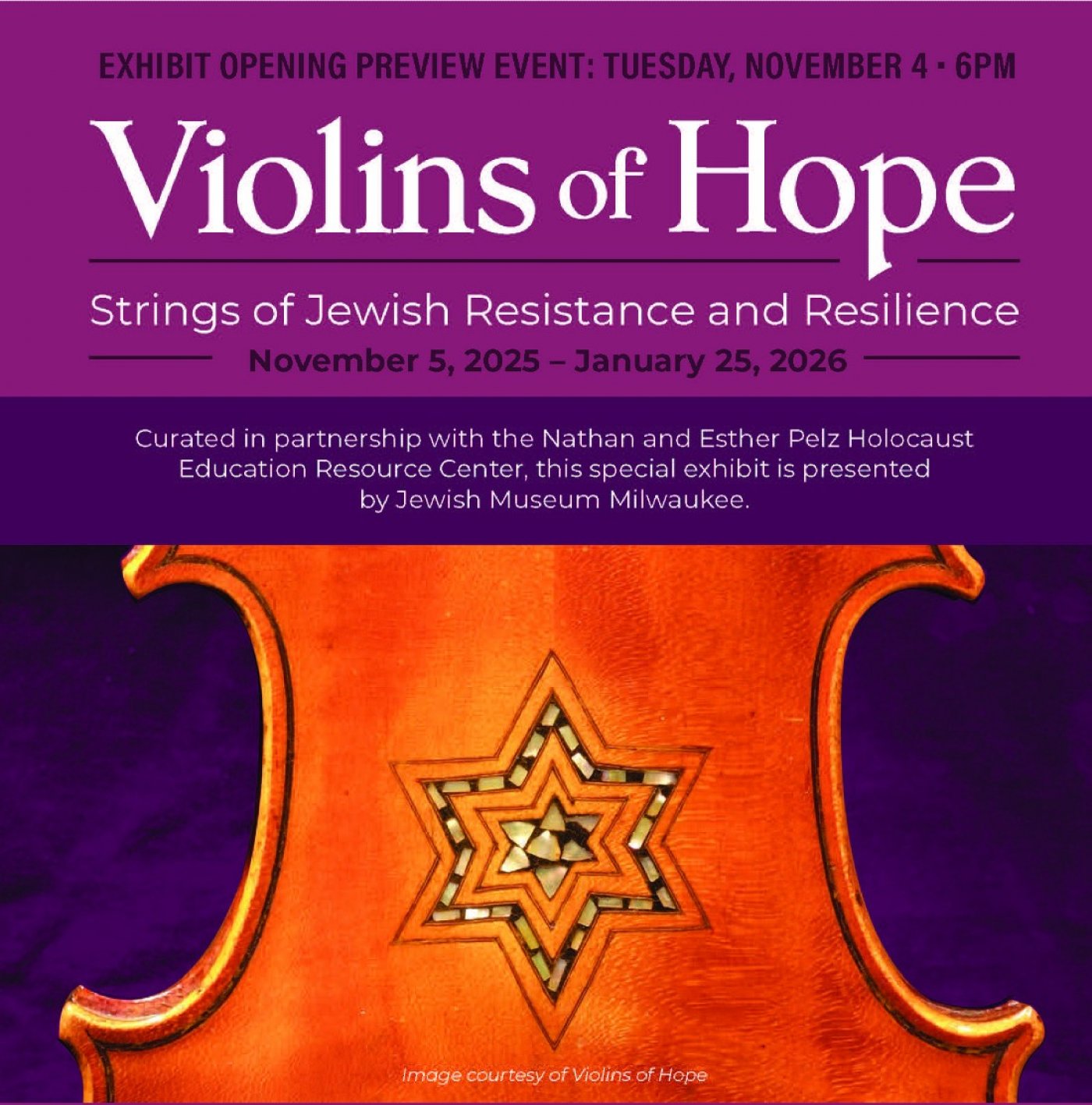 Neshama: The Inextinguishable Jewish Spirit, Violins of Hope Exhibit Opening