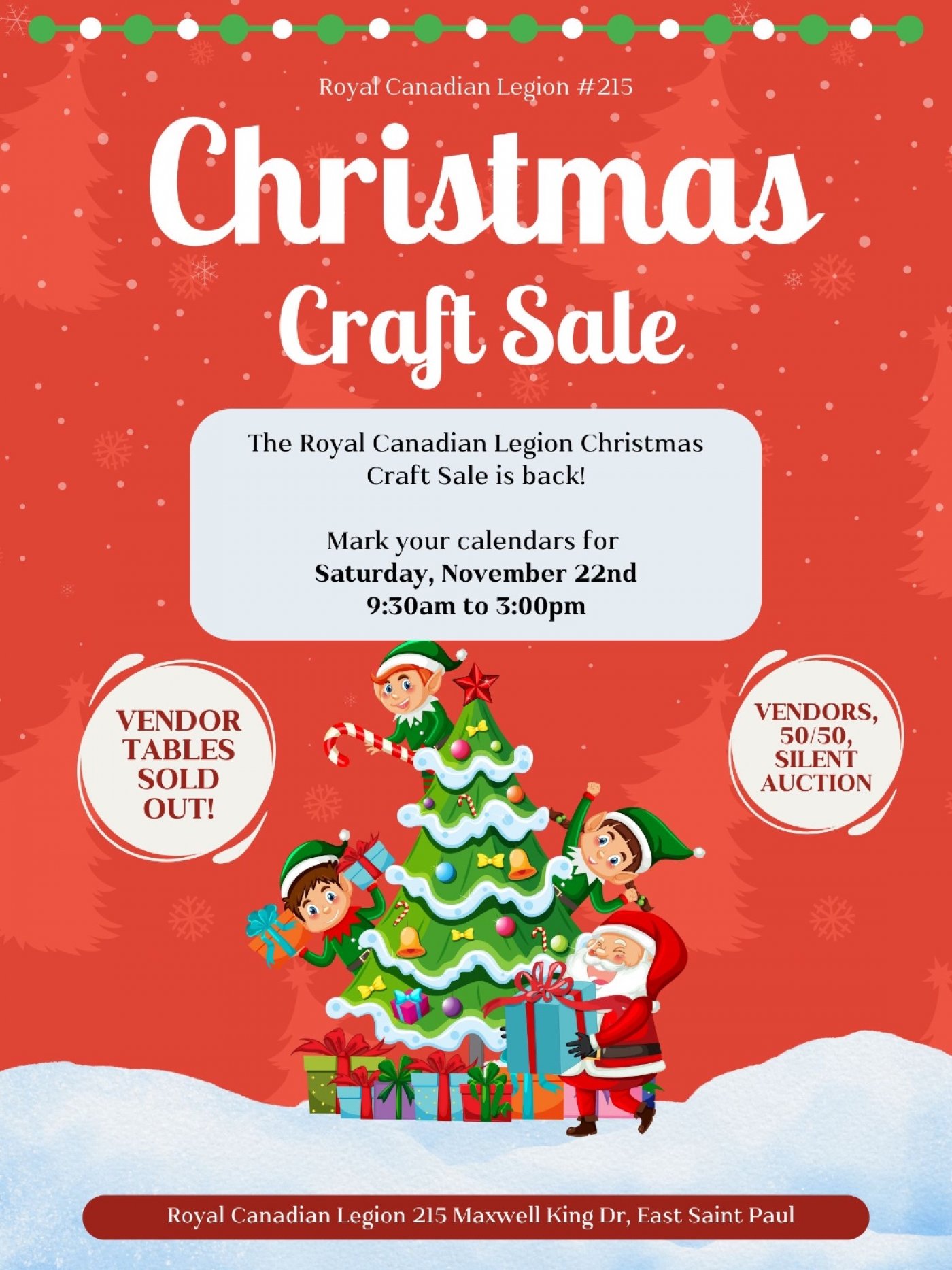 Royal Canadian Legion #215 Christmas Craft Sale