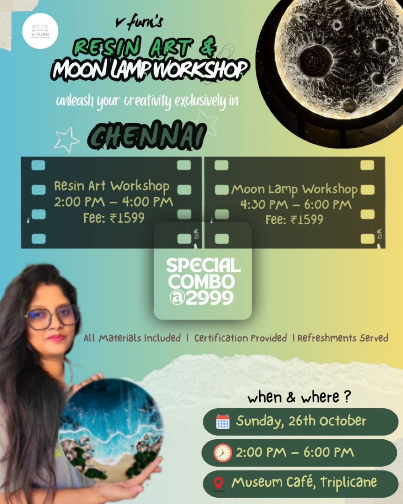 Resin Art + 3D Moon Lamp Texture workshop
