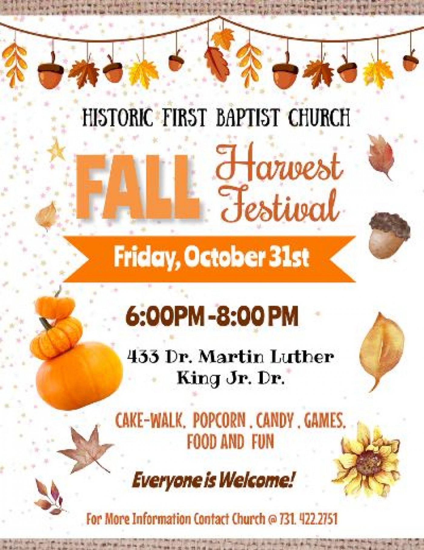Historic First Baptist Church Fall Harvest Festival!