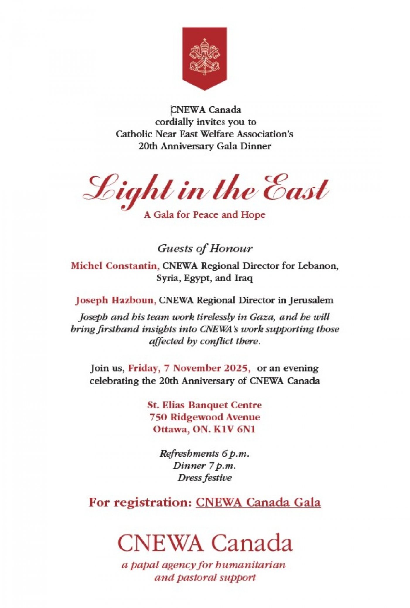 Light in the East: A Gala for Peace and Hope