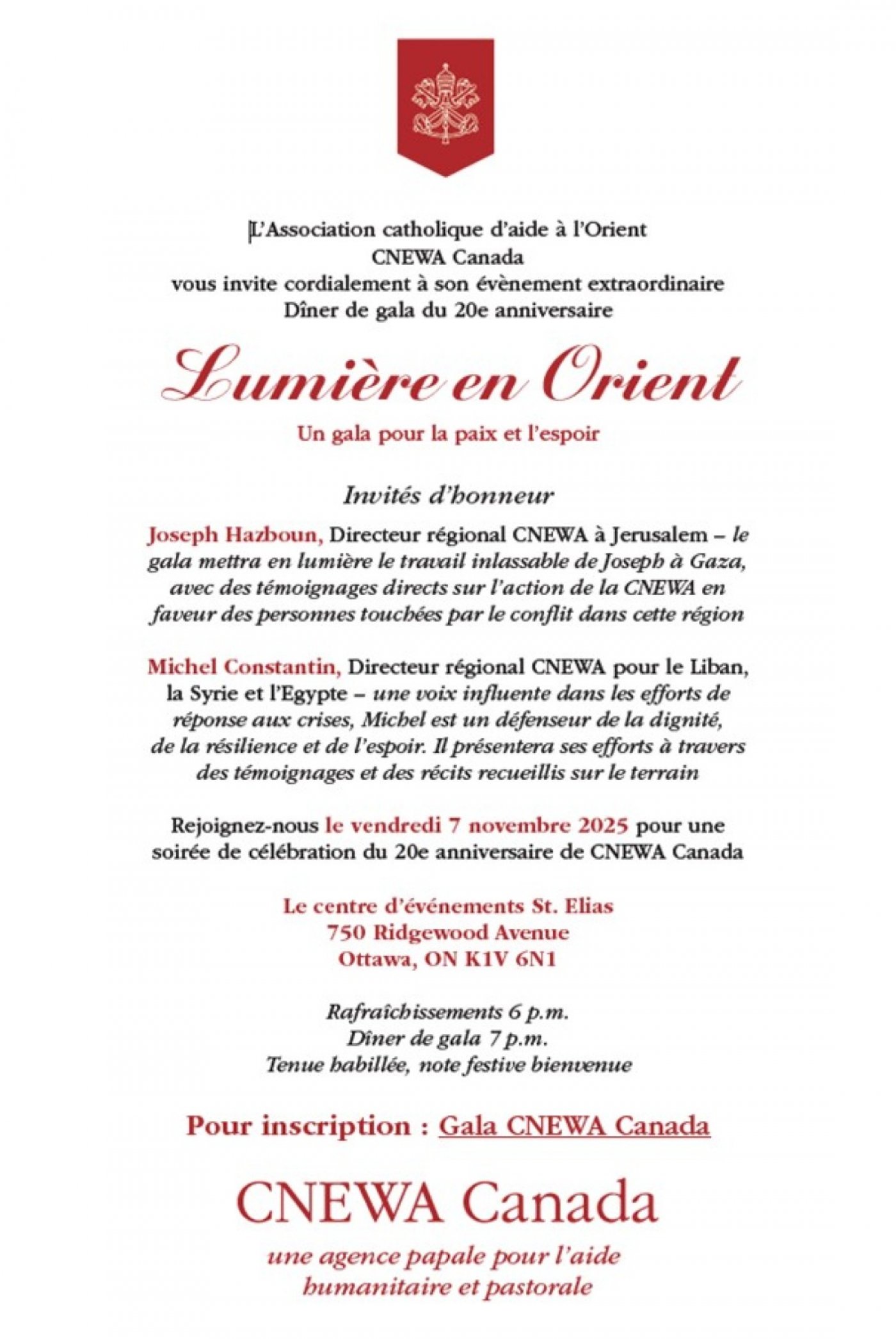 Lumi\u00e8re en Orient : un gala pour la paix et l\u2019espoir