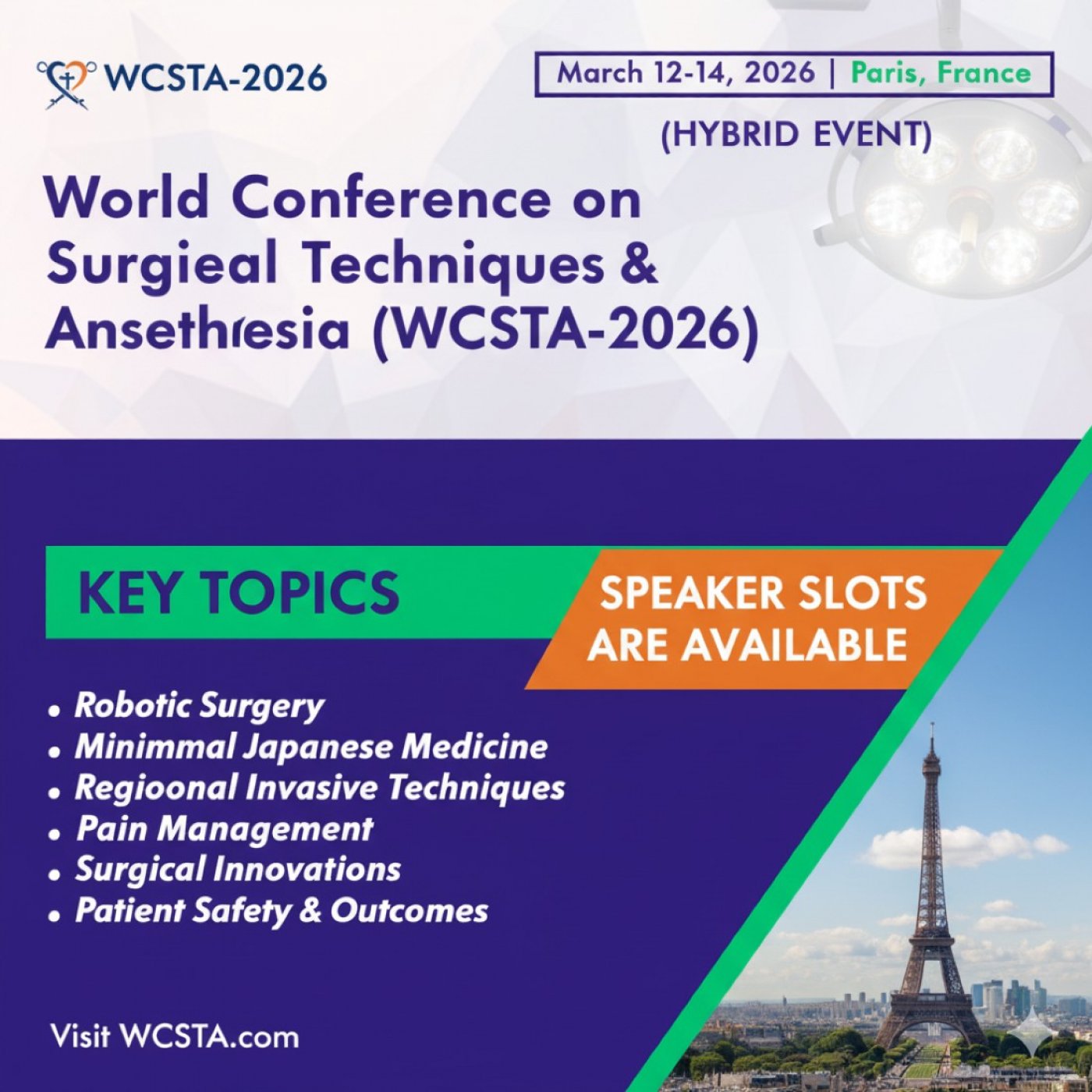 World Conference on Surgical Techniques & Anesthesia (WCSTA-2026)