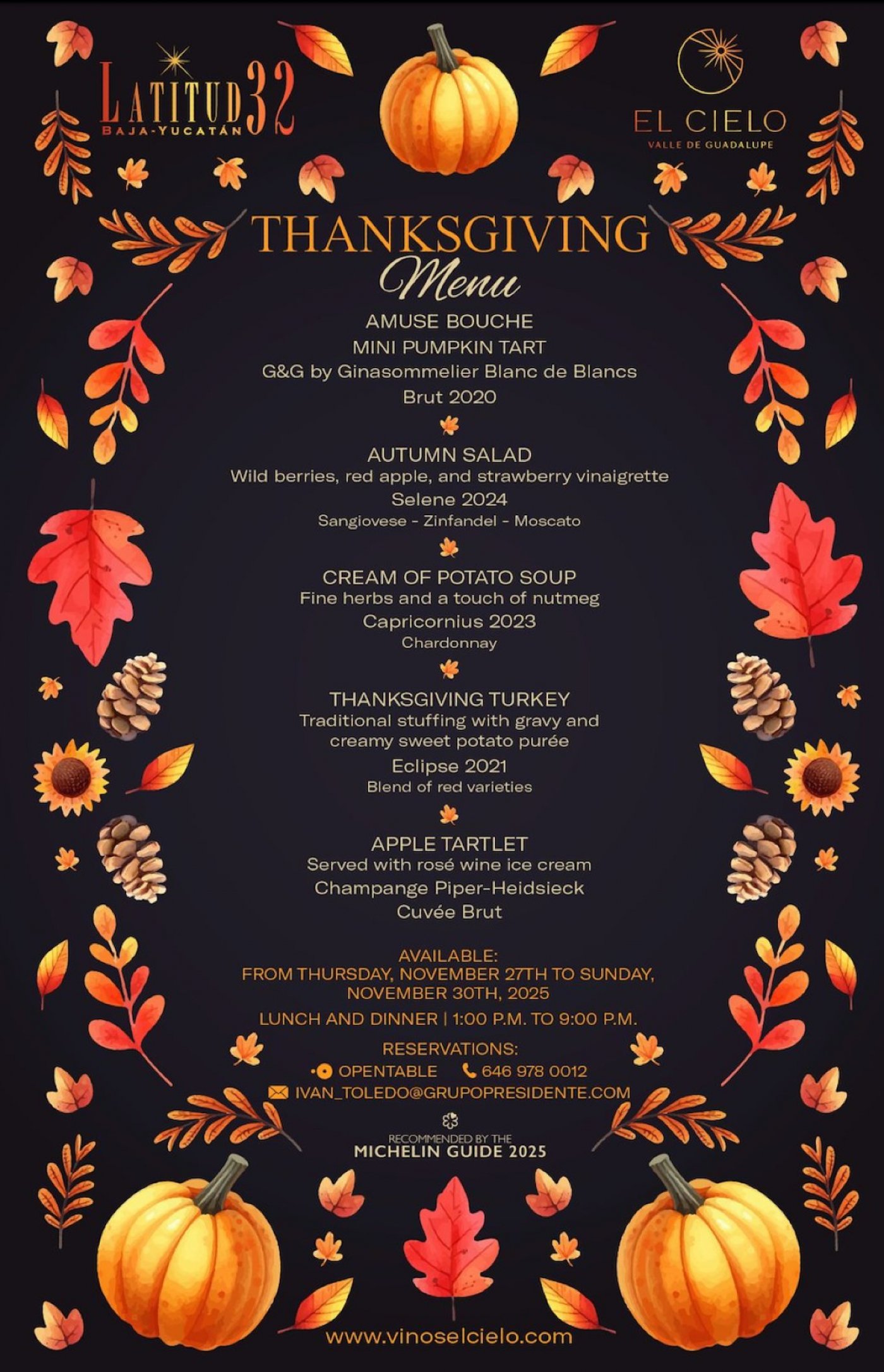 Thanksgiving Dinner at Latitud 32