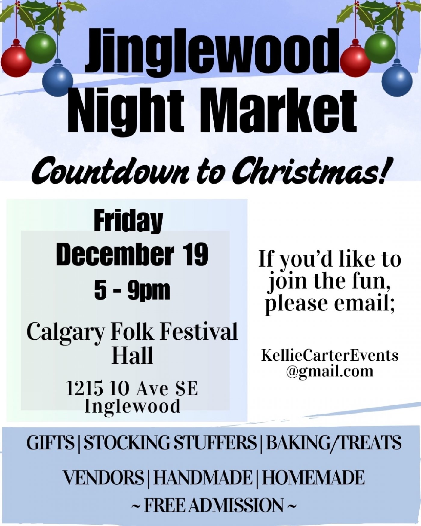 Jinglewood Night Market - countdown to Christmas