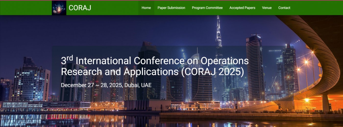 3rd International Conference on Operations Research and Applications (CORAJ 2025)