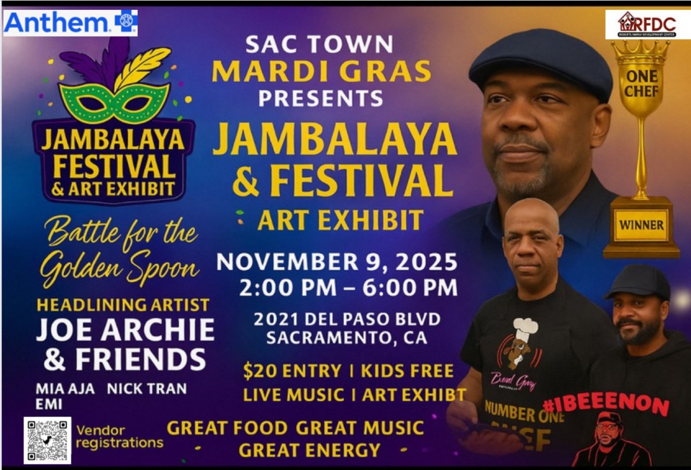 \ud83c\udfad  THE  1st Annual JAMBALAYA FESTIVAL & ART EXHIBIT! \ud83c\udfa8  Presented by Sac Town Mardi Gras