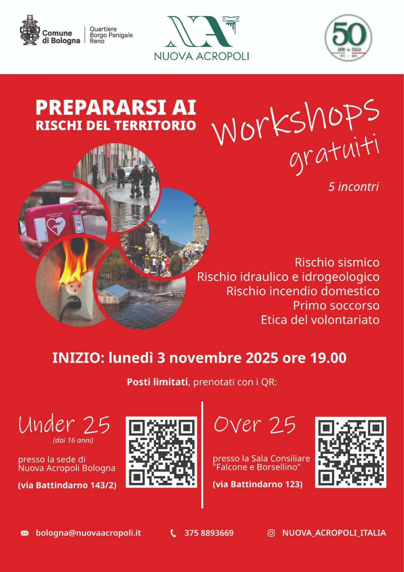 \u201cPrepararsi ai rischi del territorio\u201d Workshops gratuiti