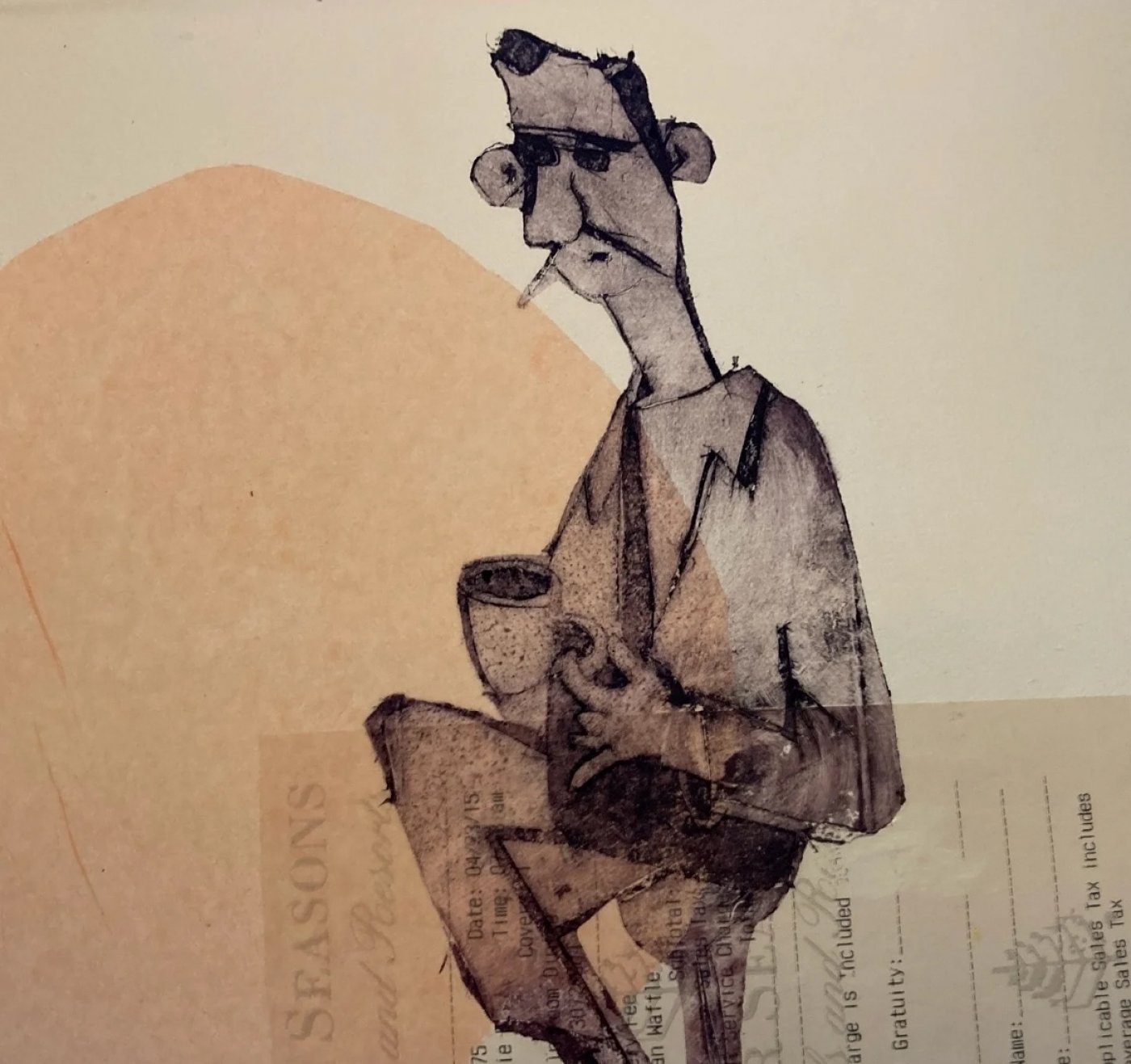  Collografi & chine coll\u00e9 - colorful drypoint with chine coll\u00e9