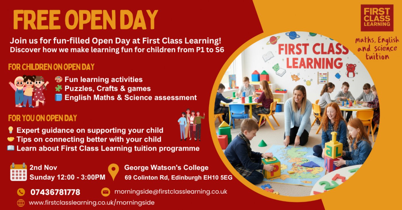 \ud83c\udf89 Fun and Learn \u2013 Free Open Day in Morningside! \ud83c\udf89