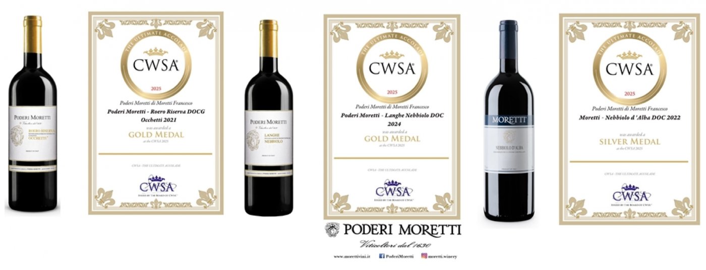 Poderi Moretti Wines Awarded at CWSA 2025 \u2013 Looking for Importers and Distributors in Asia