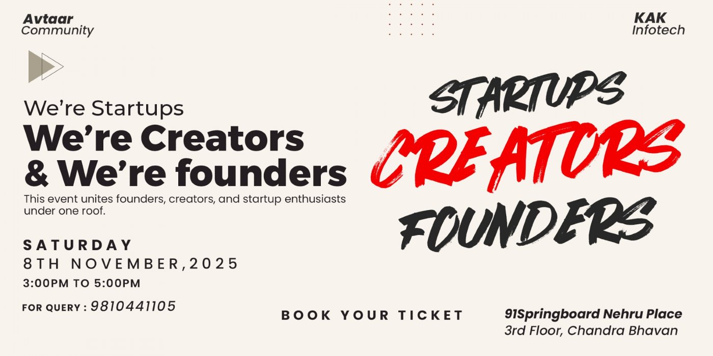 We're Startups ,Creators & Founders