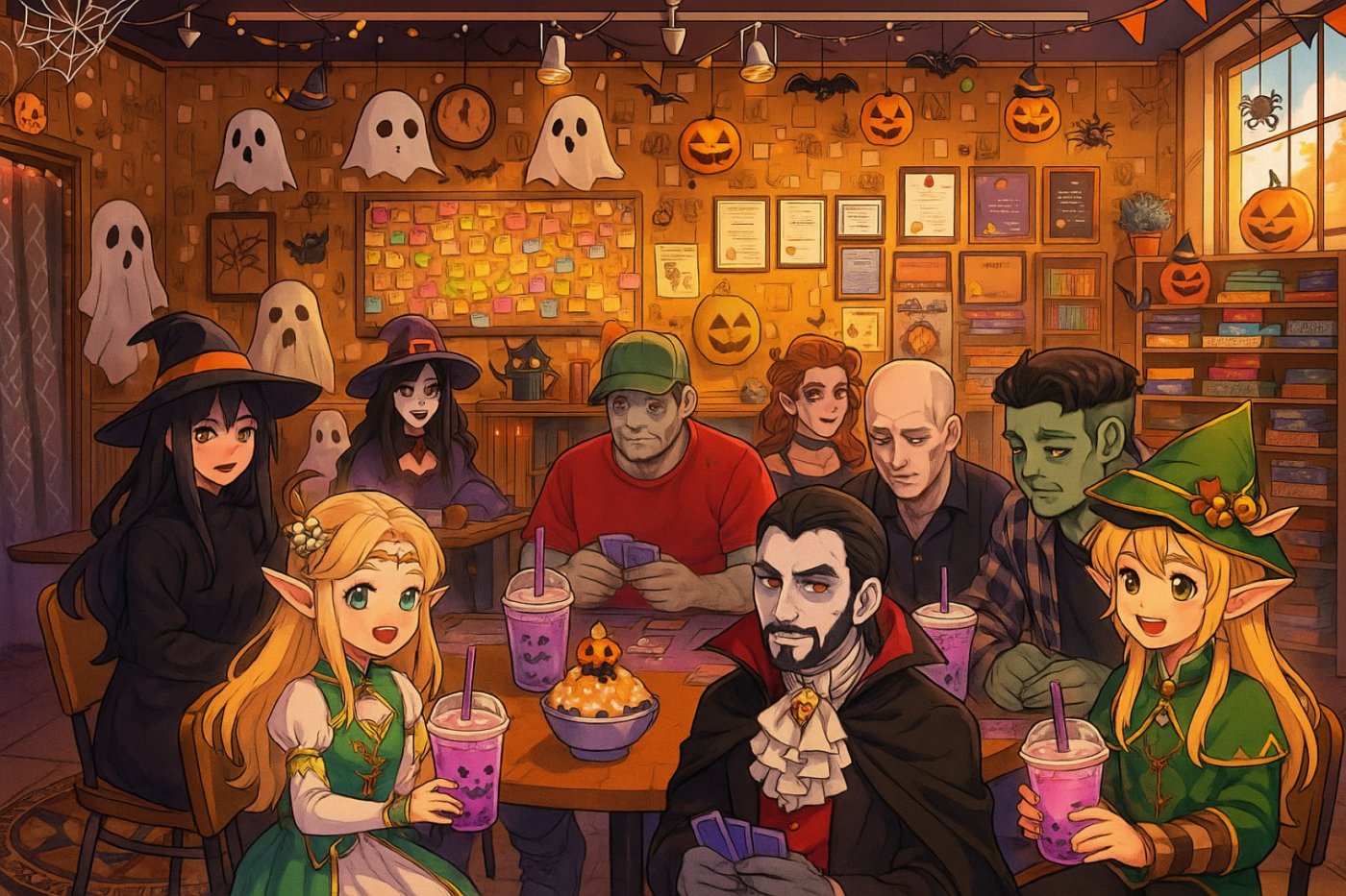 Halloween theme. Calgary board game event. Y Not Today