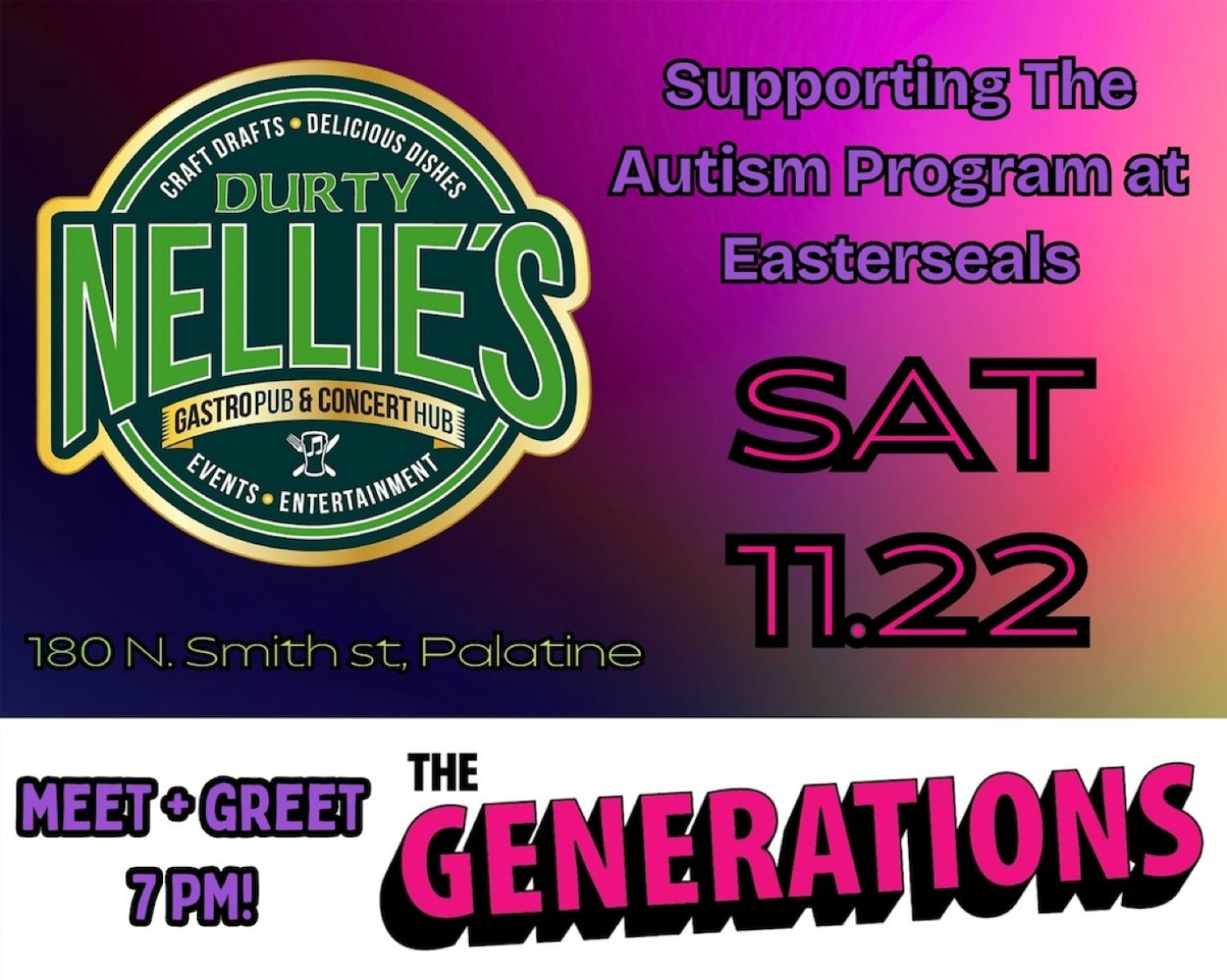  Rock for a Cause: The Generations at Durty Nellie\u2019s