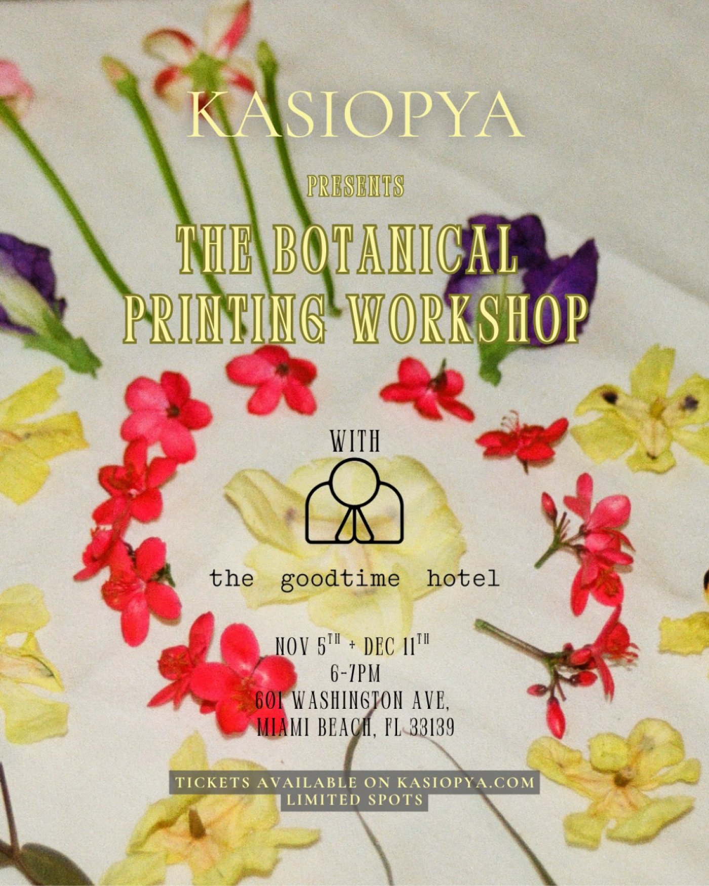 Botanical Printing Workshop with Kasiopya at The Goodtime Hotel