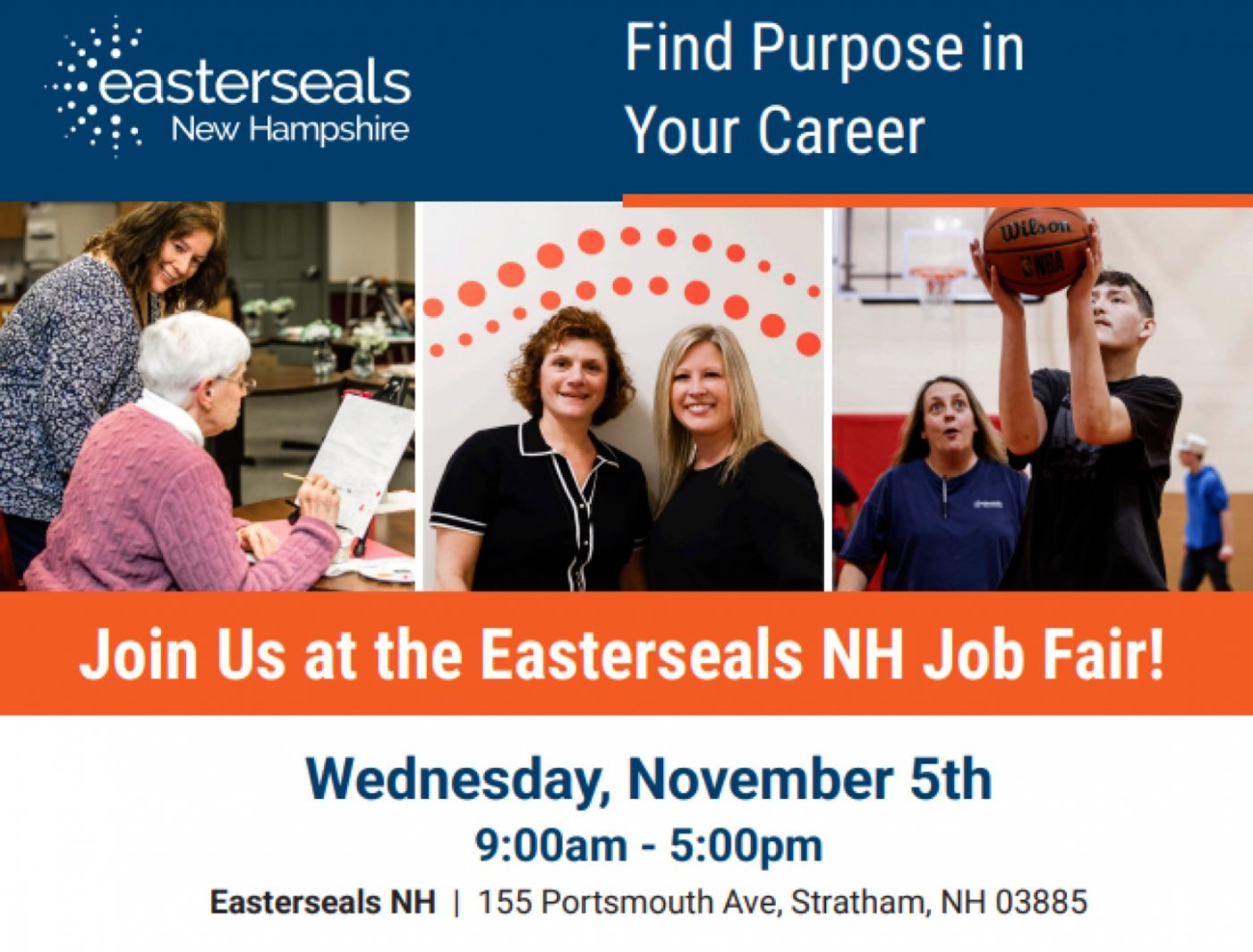 Easterseals Job Fair \u2013 Wed, Nov 5th (9 AM\u20135 PM) \u2013 Stratham