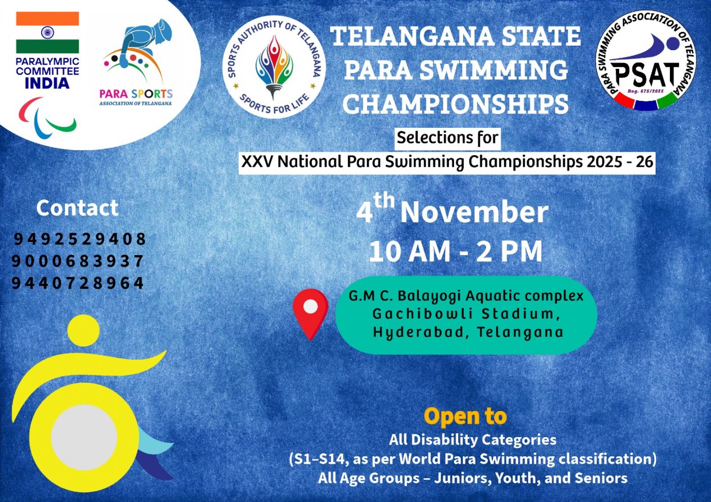 Telangana State PARA SWIMMING CHAMPIONSHIPS 2025