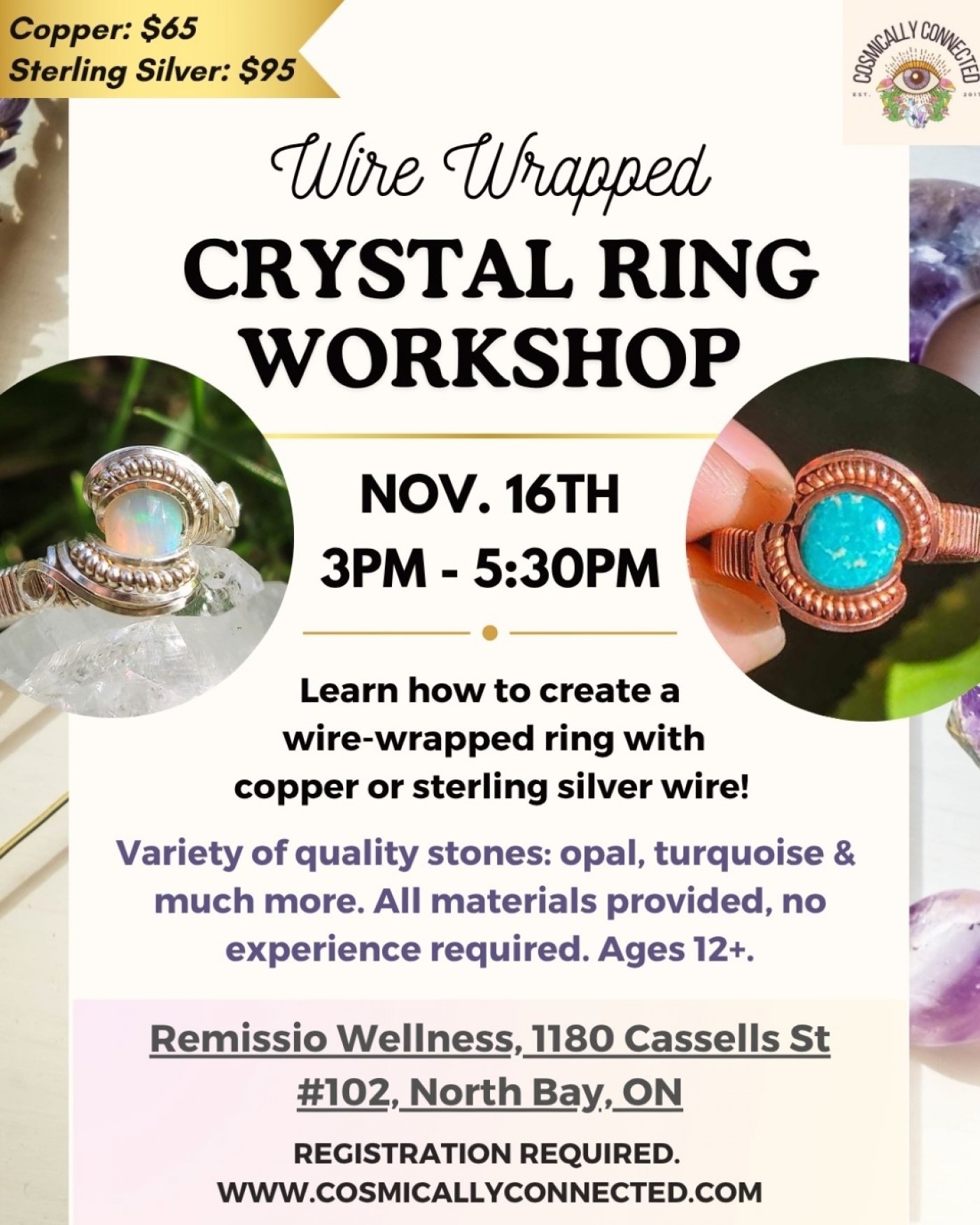 Wire Wrapped Crystal Ring Workshop