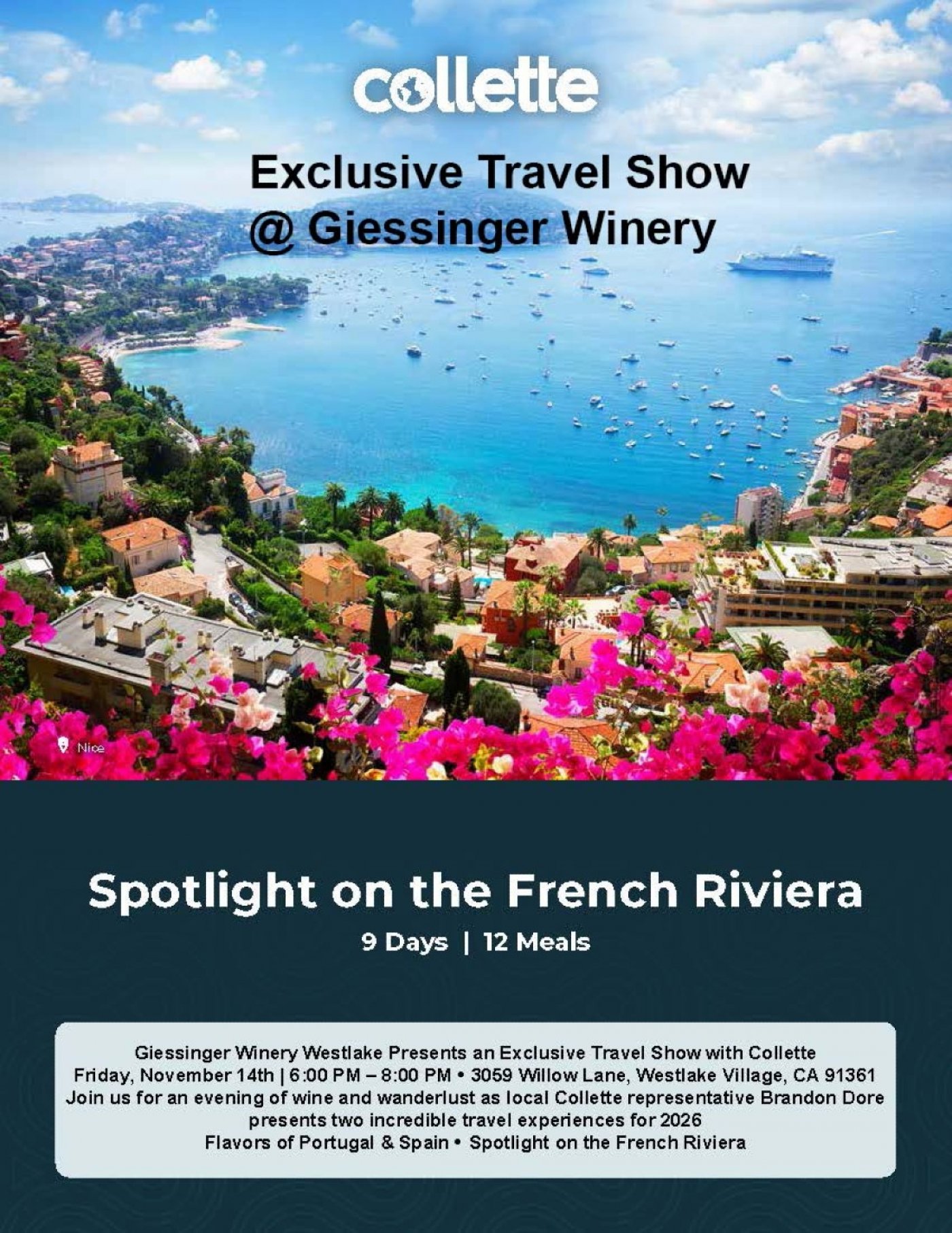 Exclusive Travel Show with Collette @ Giessinger Winery 