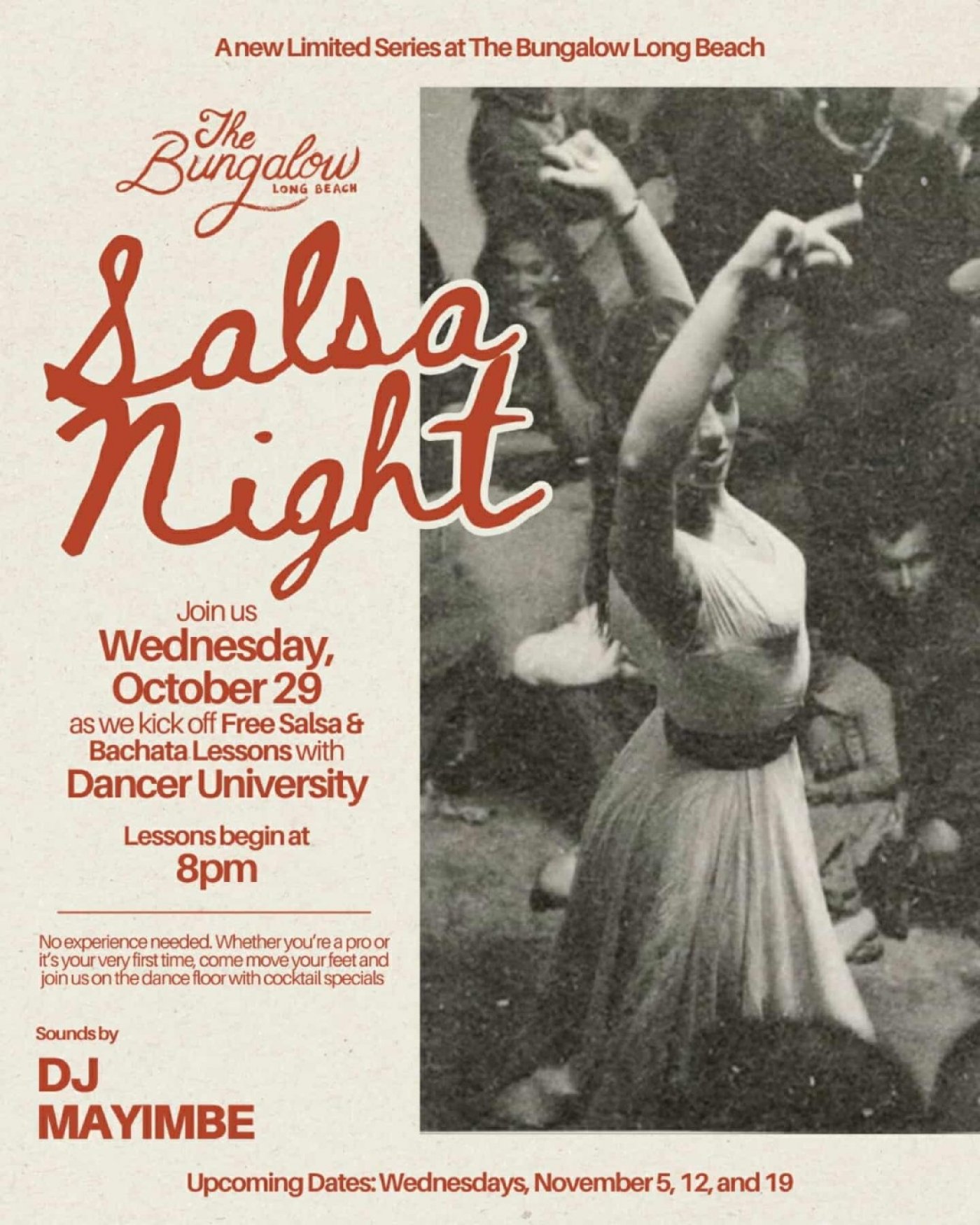 Free Salsa and Bachata Dancing at the Bungalow Long Beach