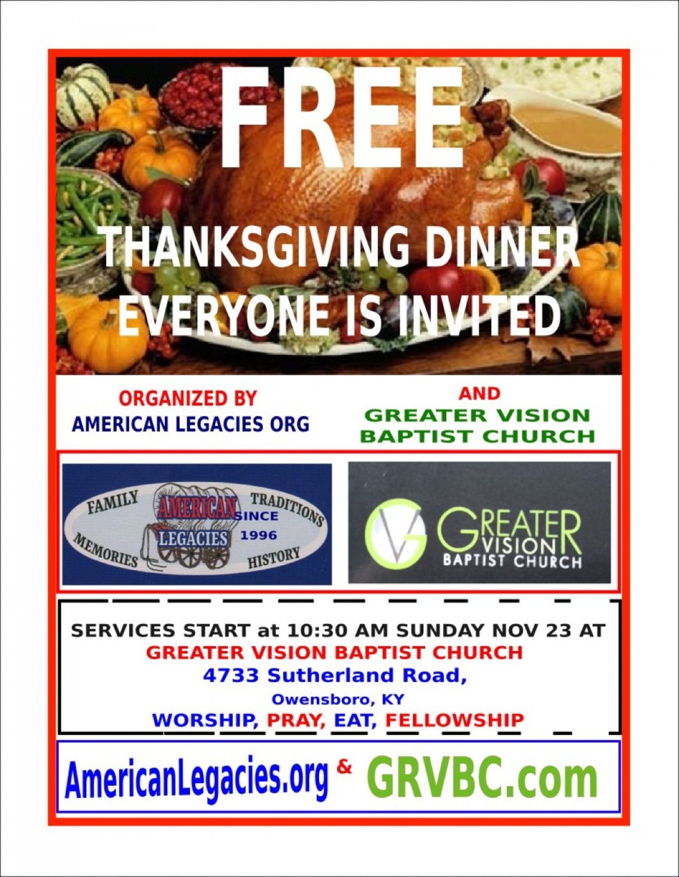 FREE THANKSGIVING DINNER