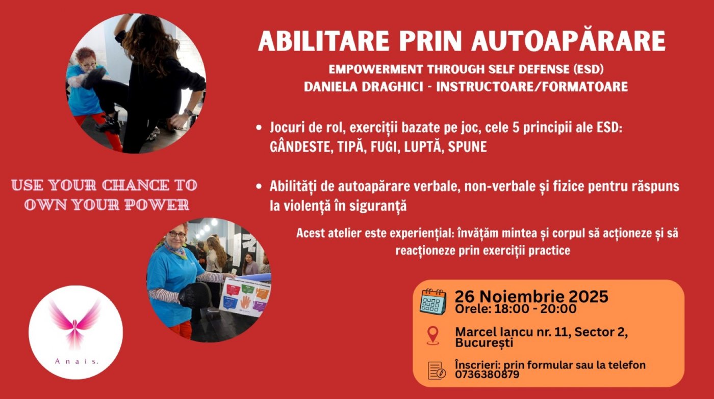Atelier de Abilitare prin autoaparare \/ Empowerment through Self Defense