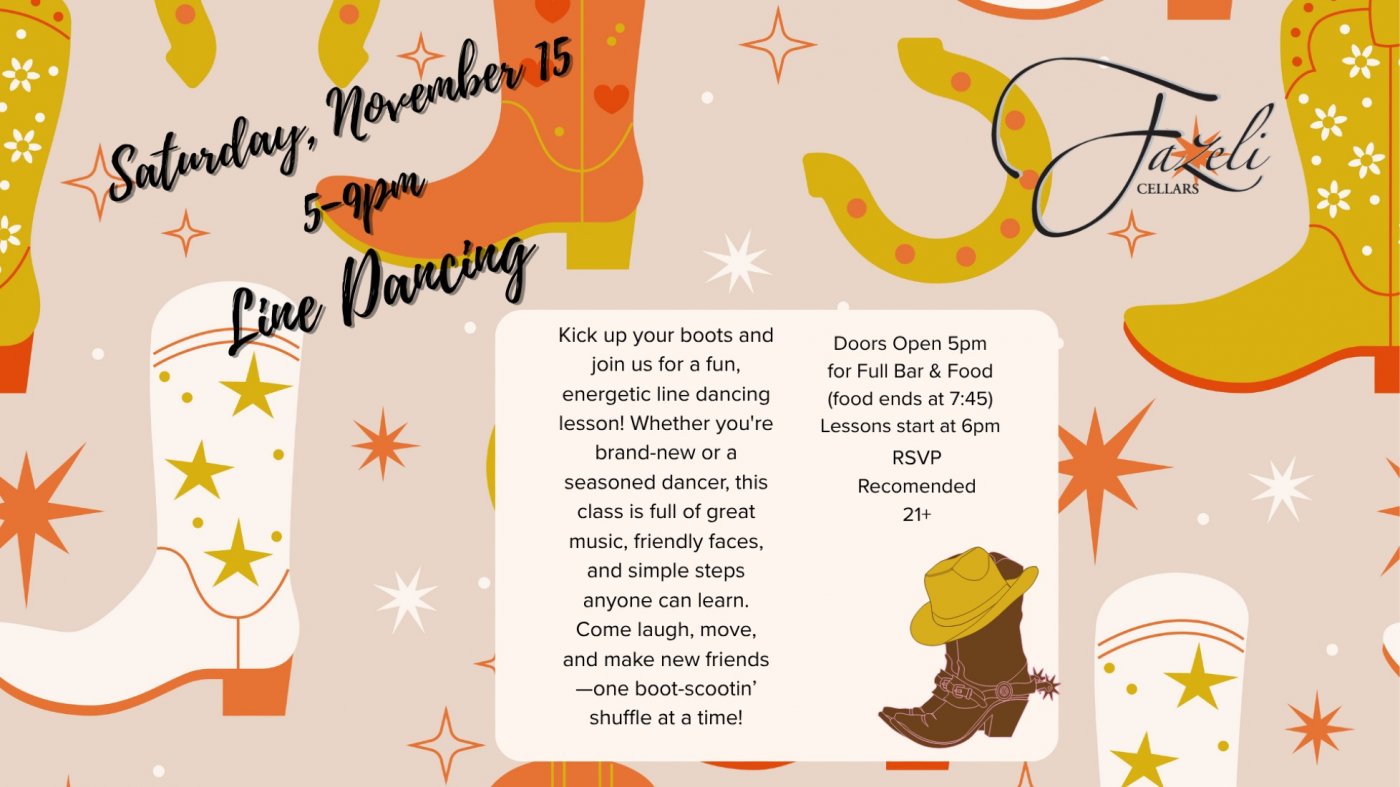 Line Dancing and Lessons at Fazeli Cellars