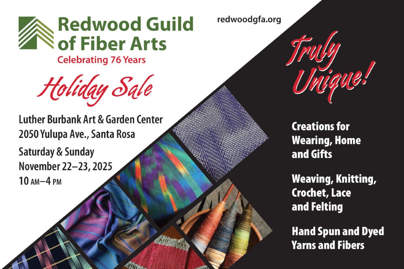 HOLIDAY SALE with the Redwood Guild of Fiber Arts!