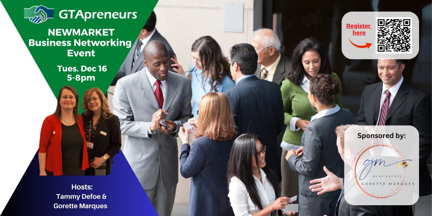 GTApreneurs December 16 Newmarket Business Networking Event