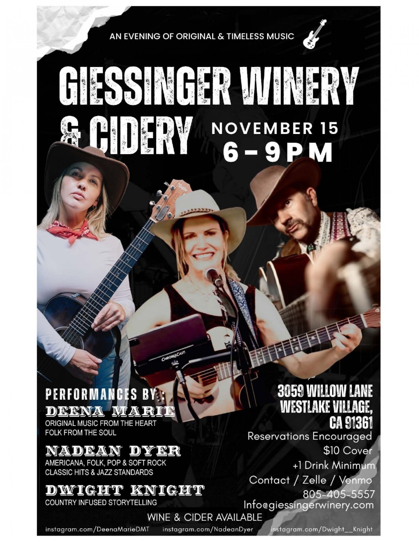 SOUL...JAZZ...COUNTRY, AMERICANA...And...MORE        Giessinger Winery Westlake Vlg