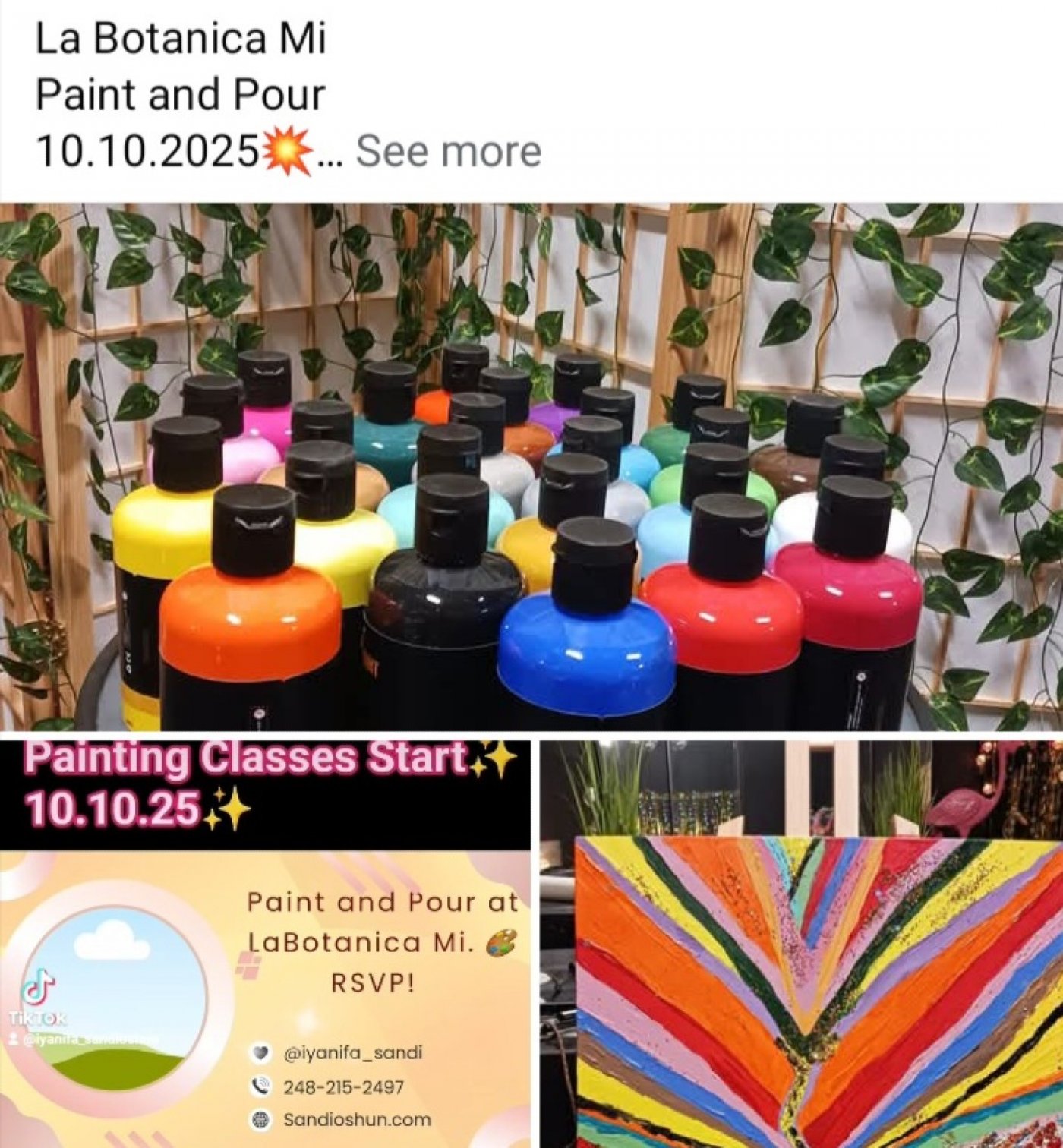 Paint and Pour at LaBotanica Mi 