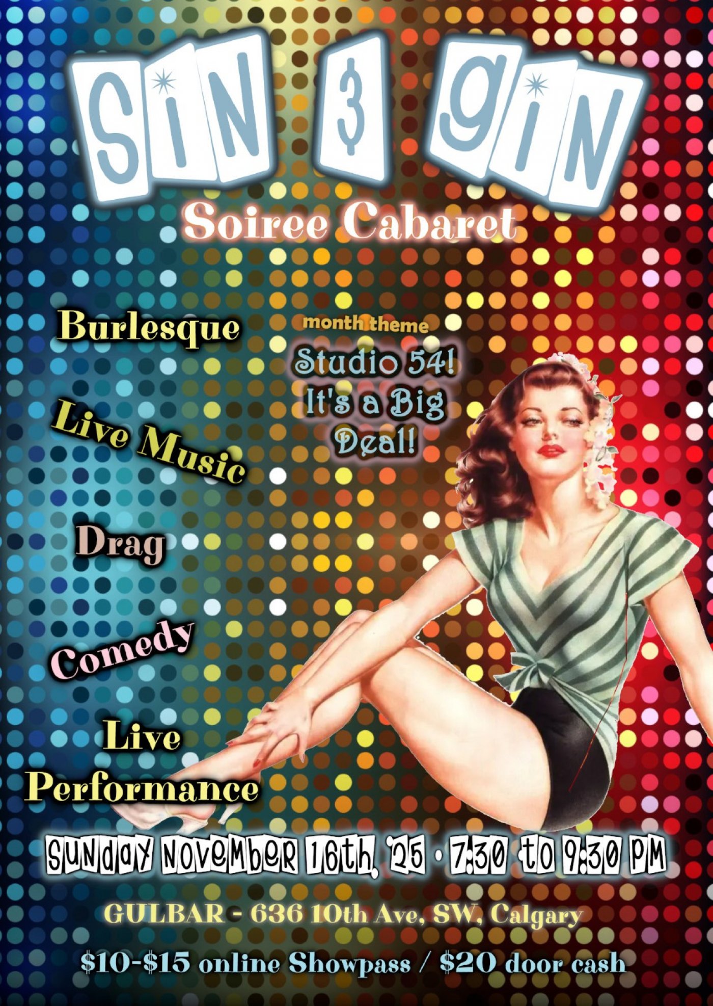 Sin & Gin Soiree Cabaret - 'Studio 54 - It's a Big Deal!'