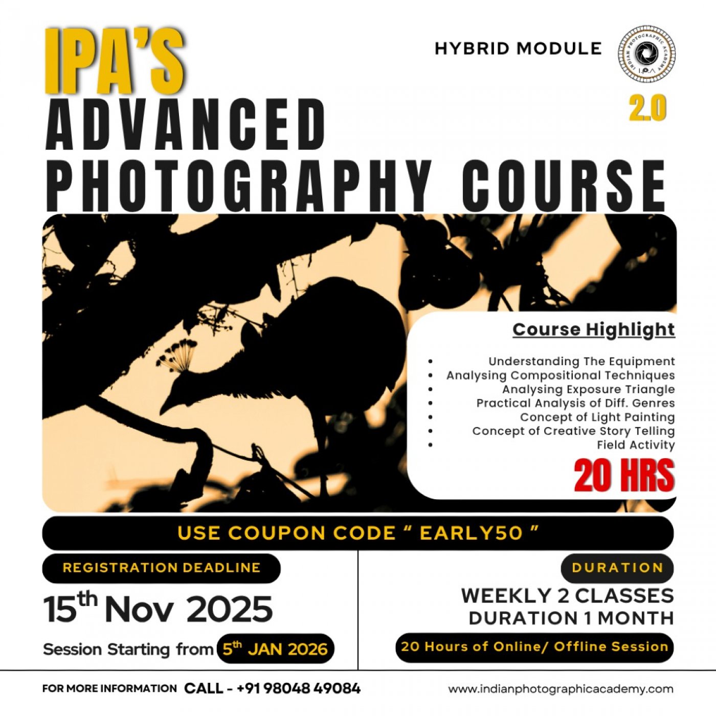 Advanced Photography Course by IPA ( Hybrid Course ) Season 2