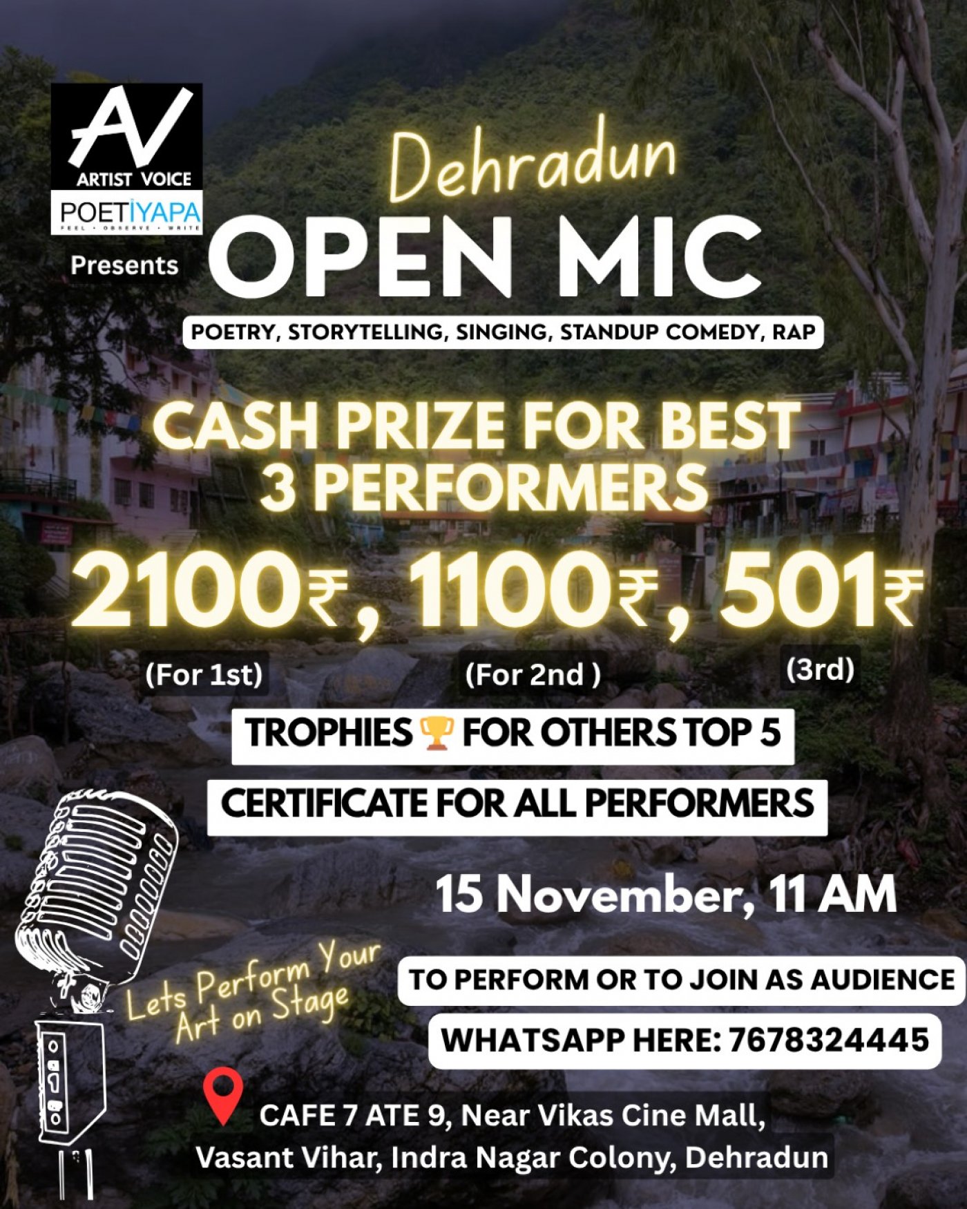 Open Mic in Dehradun - Poetry, Storytelling, Singing, Standup - Events in Dehradun 