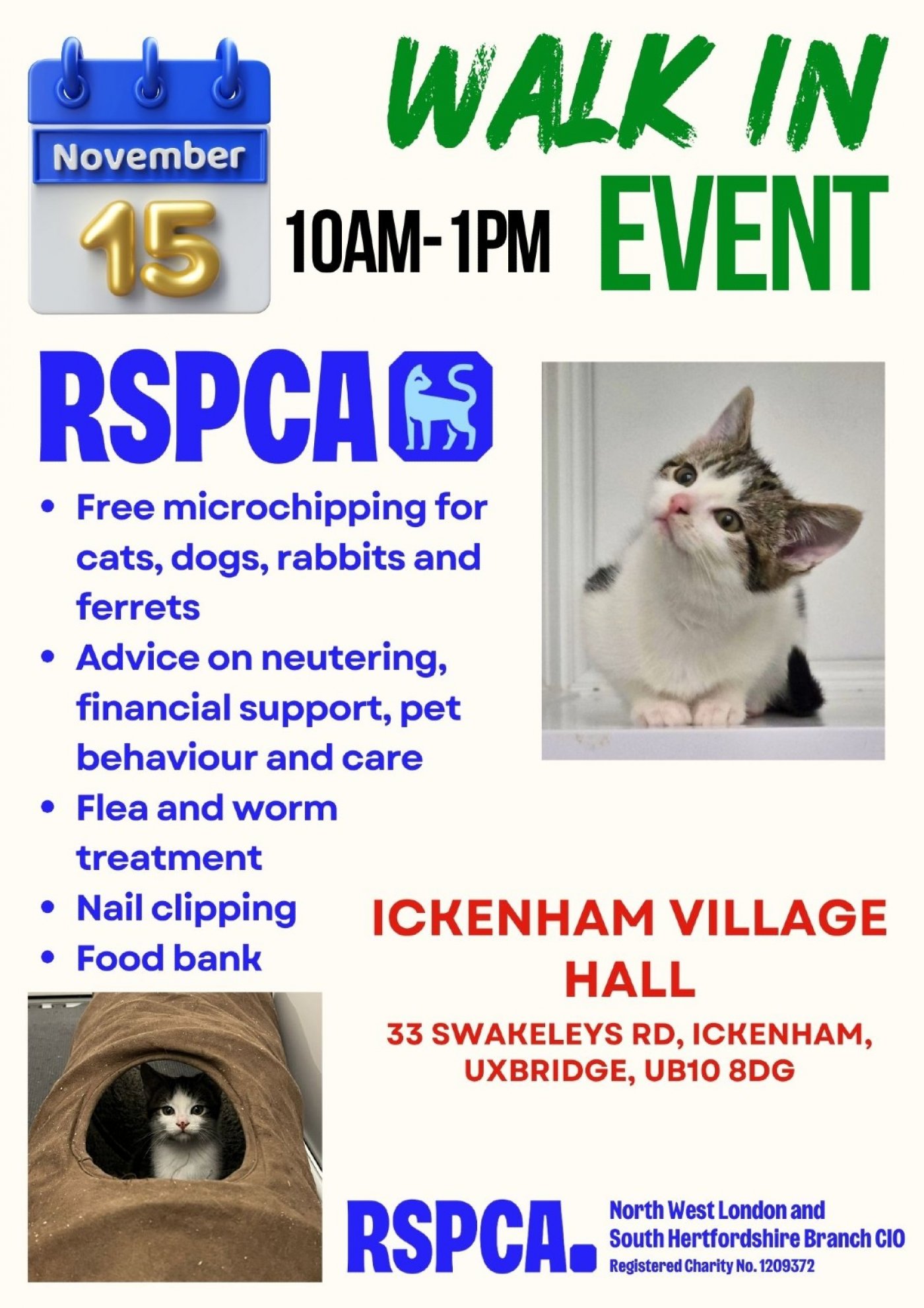 RSPCA walk in Microchipping event 