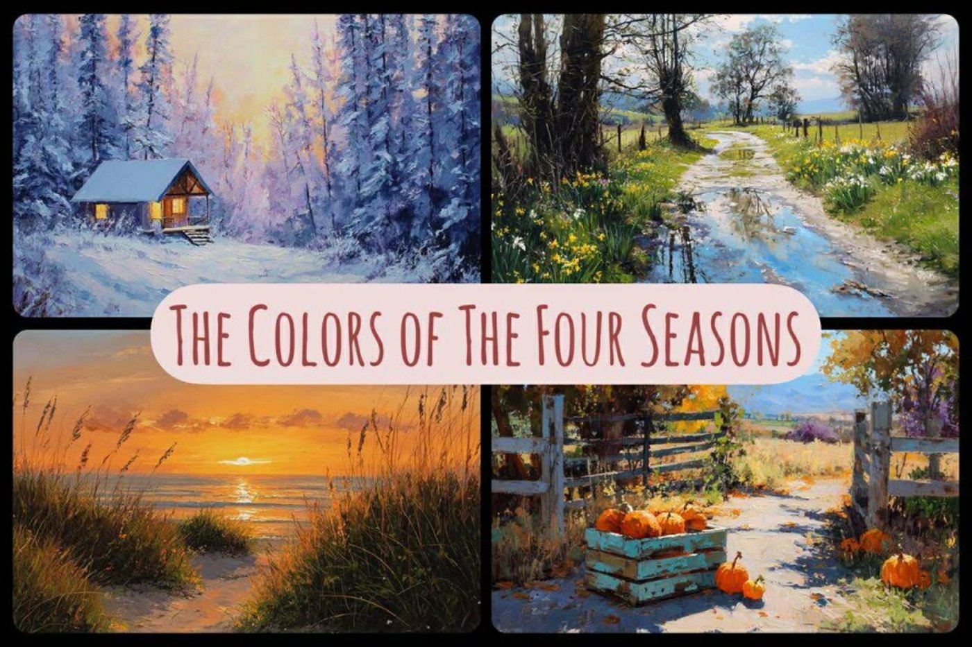 ONLINE ZOOM: 12-Week Color Theory Beginner Watercolor Course - The Colors of the Four Seasons