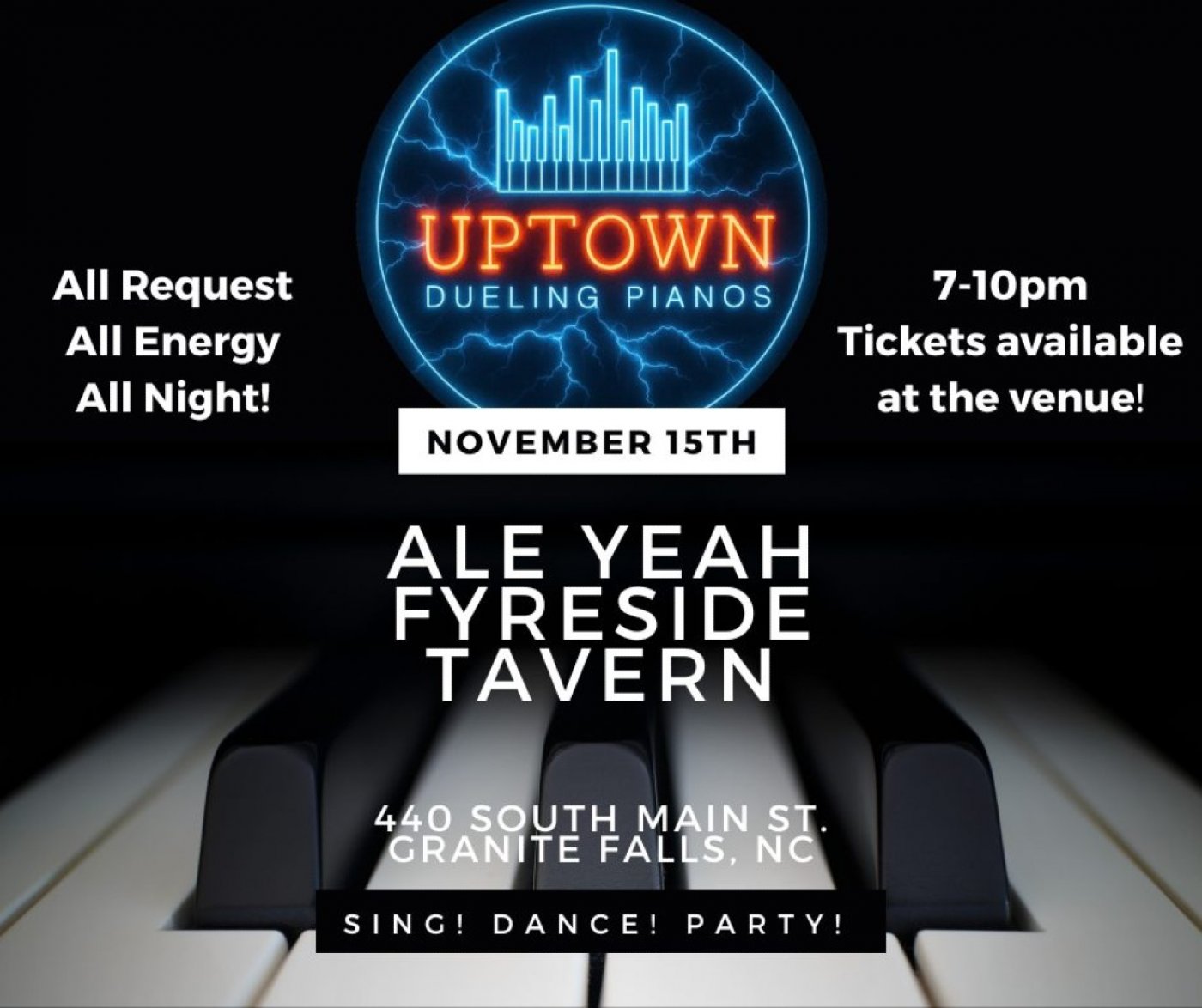 Uptown Dueling Pianos LIVE at Ale Yeah Fyreside Tavern