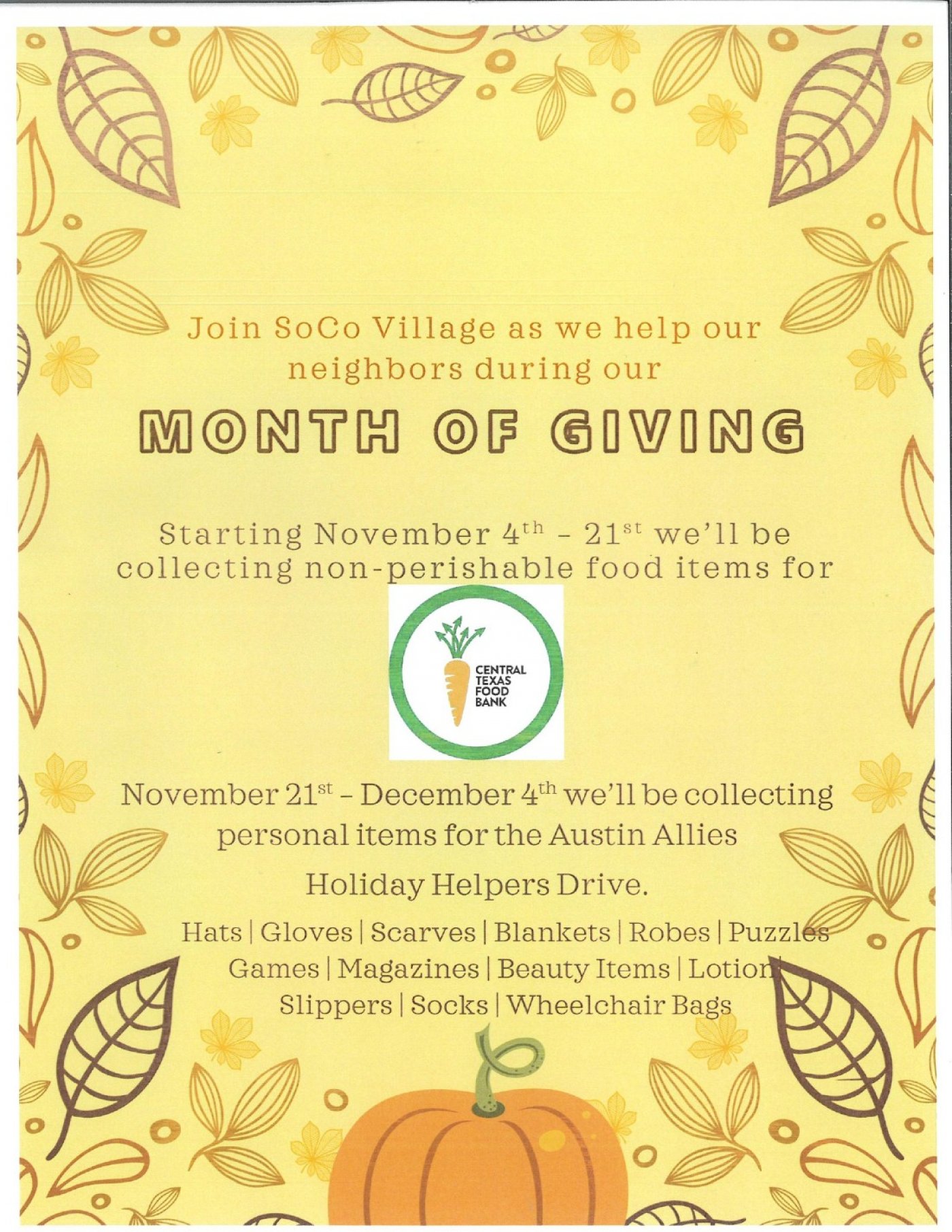 Holiday Food Drive