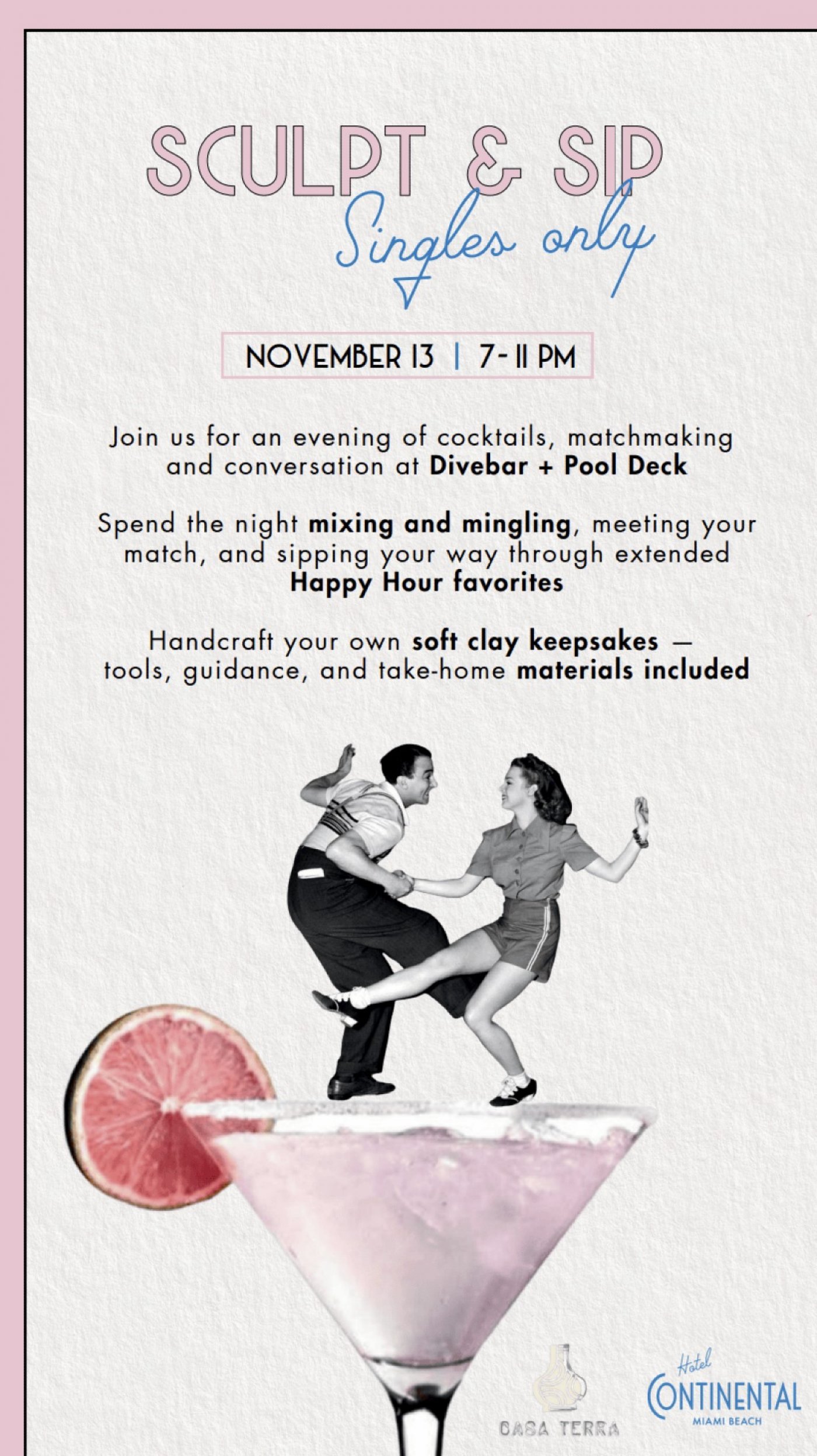 Sip & Sculpt: Singles Night at Hotel Continental with Thursday Dating 