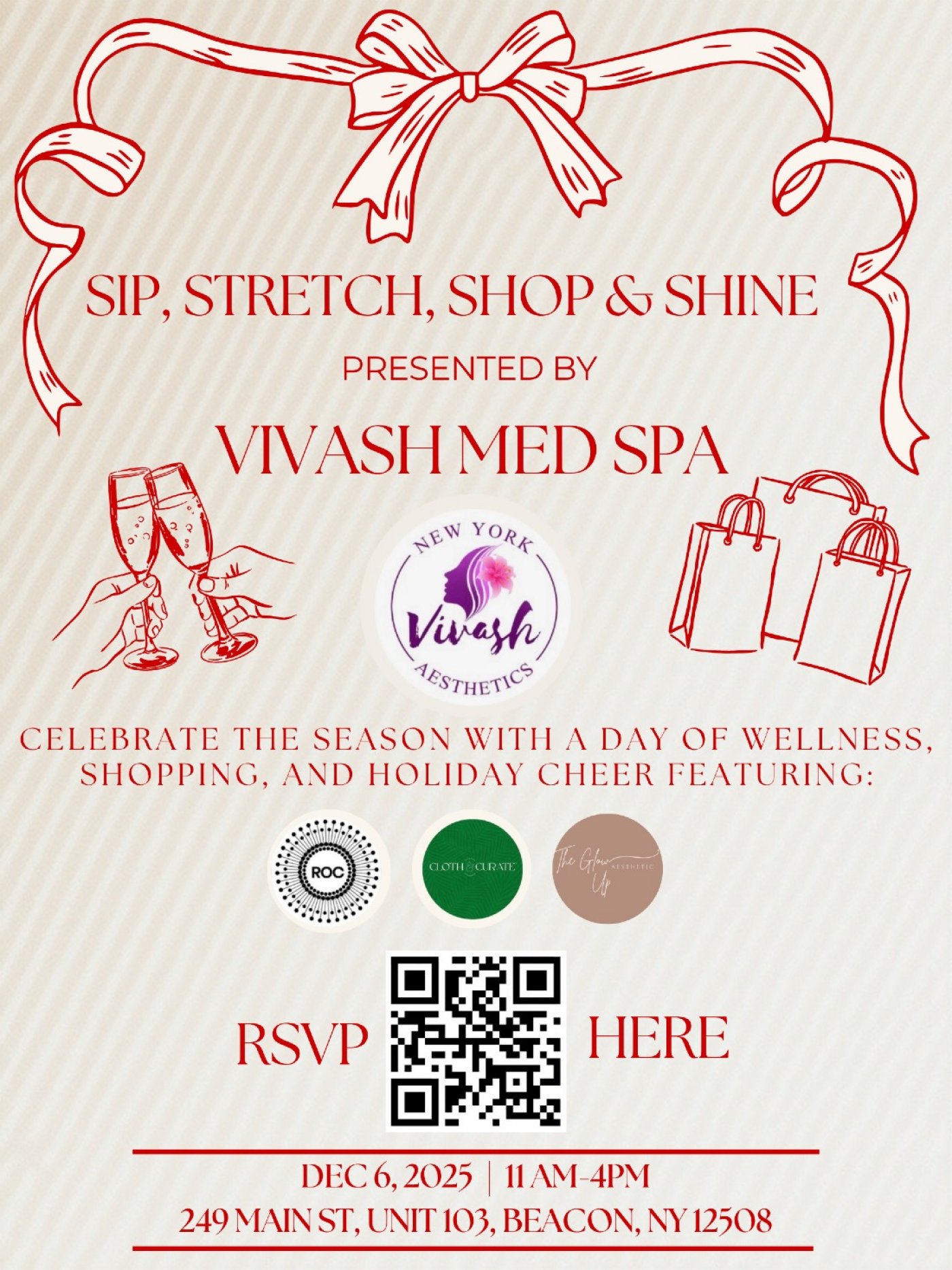   Sip, Stretch, Shop & Shine: Celebrate the Holidays with Vivash Med Spa Beacon